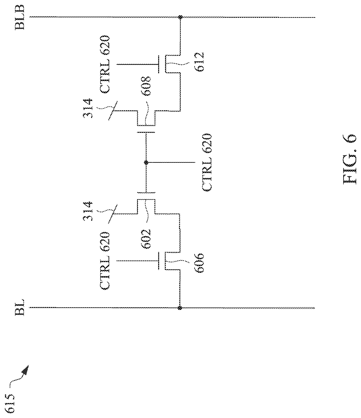 Patent US12621975 Figure 8 – Static random access memory with pre-charge circuit