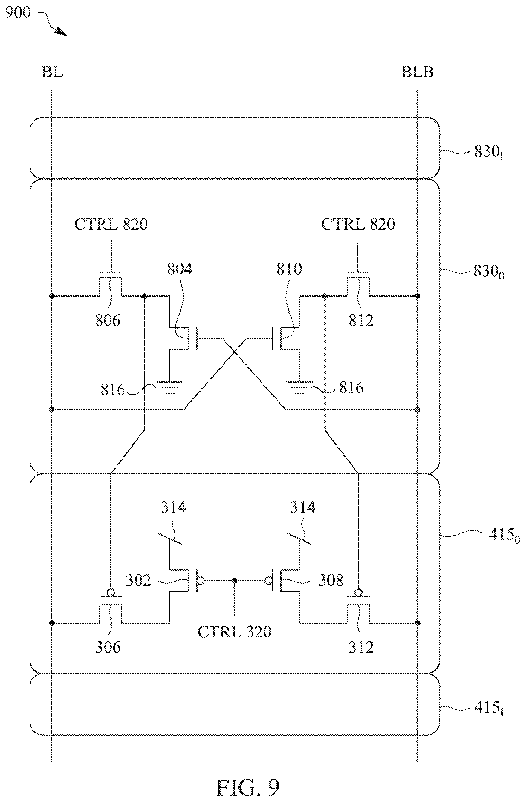 Patent US12621975 Figure 11 – Static random access memory with pre-charge circuit