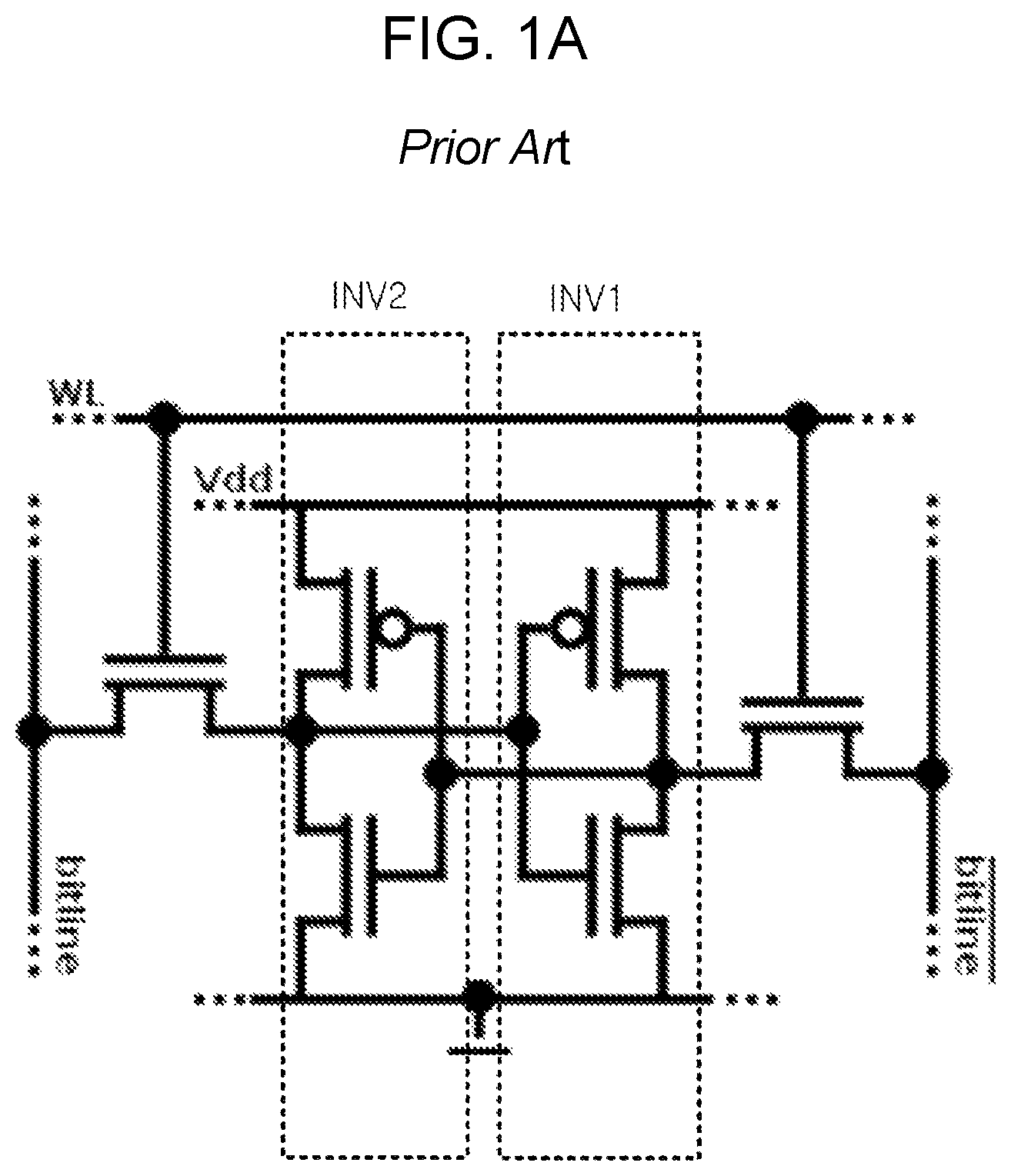 Patent US12621976 Figure 1 – Sram cell structure with 3 p-channel transistors and 3 n-channel transistors and method of operating the sram cell