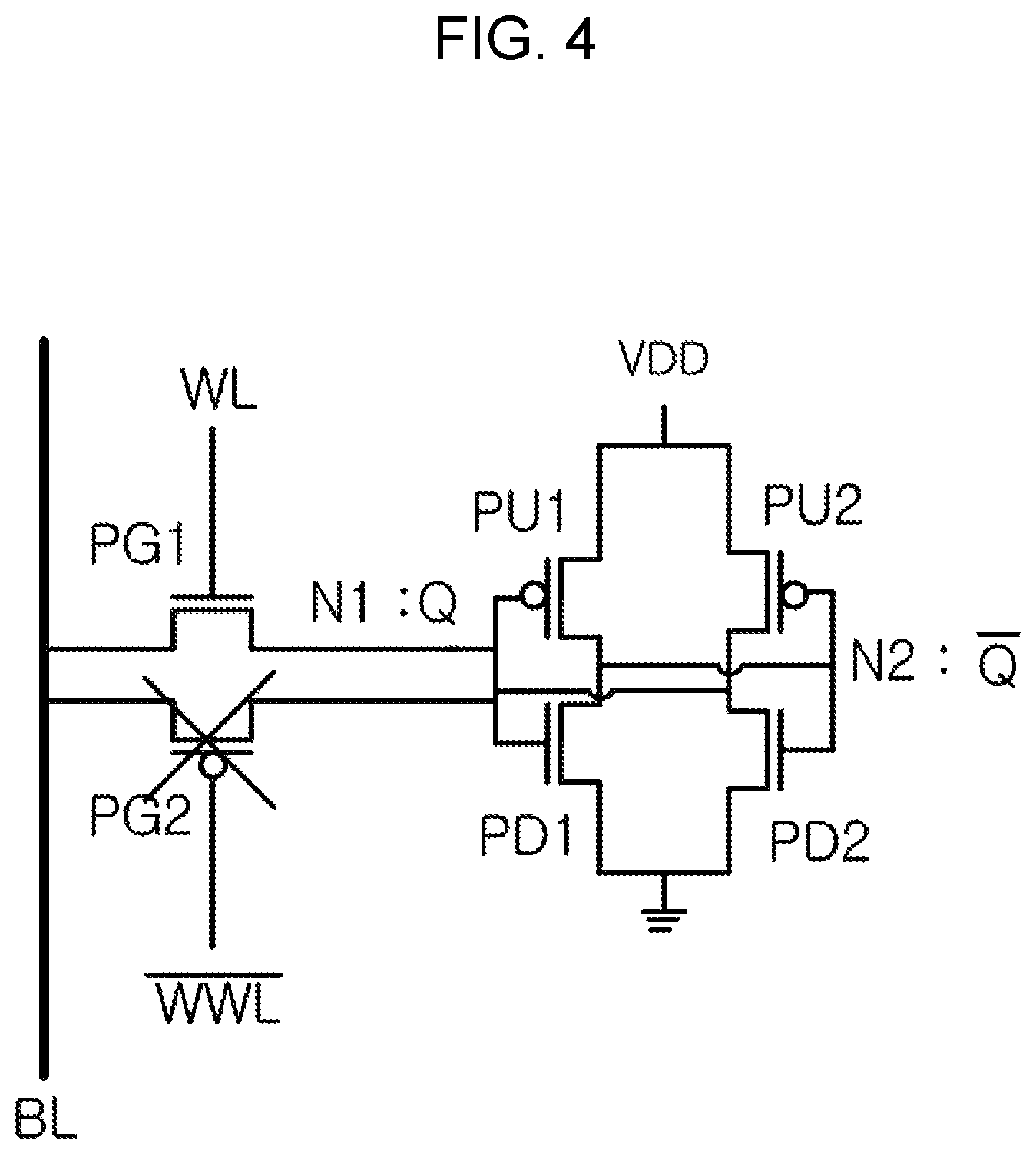 Patent US12621976 Figure 7 – Sram cell structure with 3 p-channel transistors and 3 n-channel transistors and method of operating the sram cell