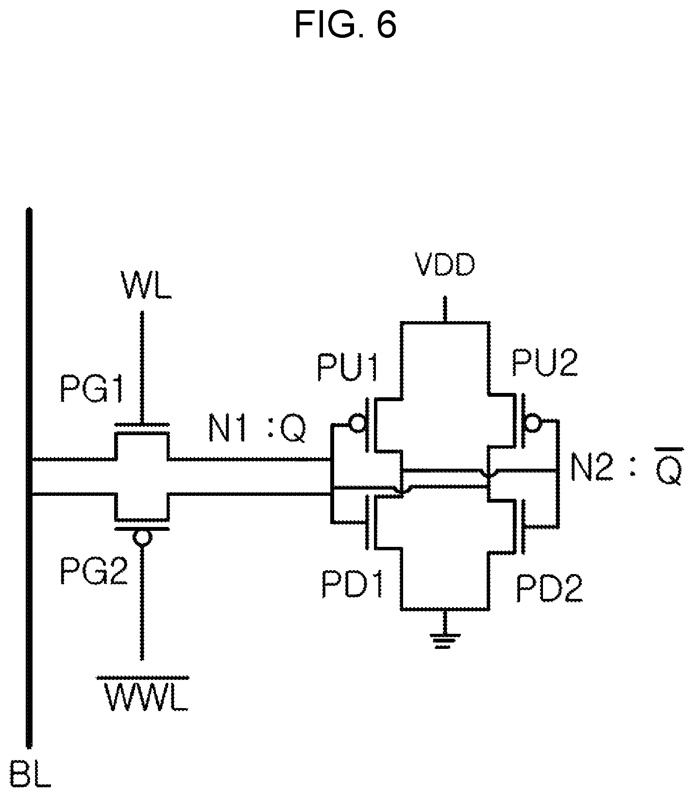 Patent US12621976 Figure 9 – Sram cell structure with 3 p-channel transistors and 3 n-channel transistors and method of operating the sram cell