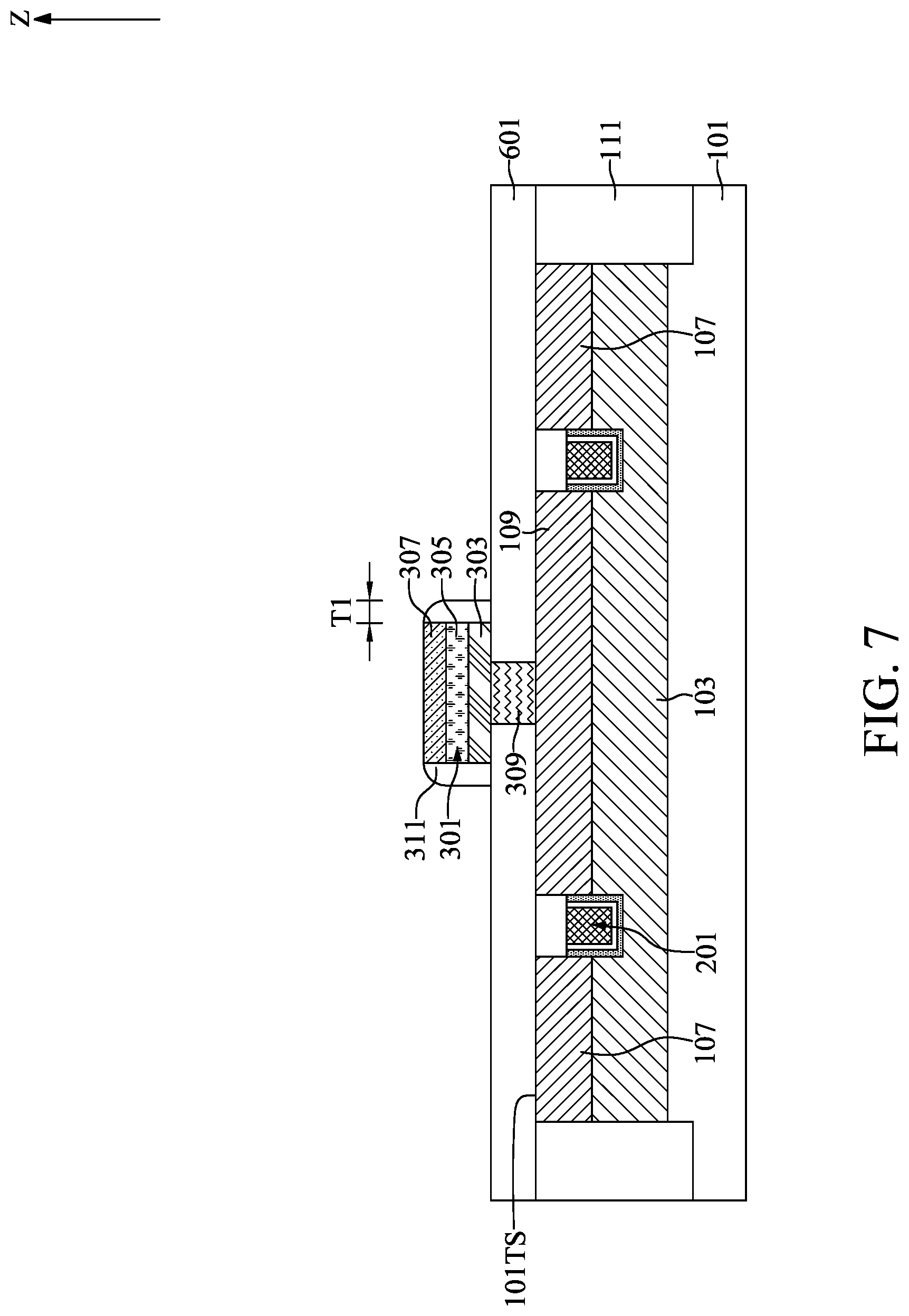 Patent US12621982 Figure 7 – Semiconductor device with pad structure and method for fabricating the same