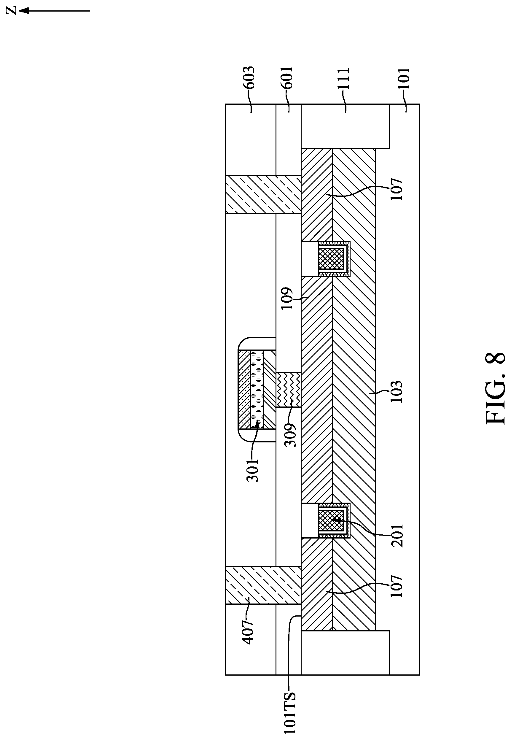 Patent US12621982 Figure 8 – Semiconductor device with pad structure and method for fabricating the same