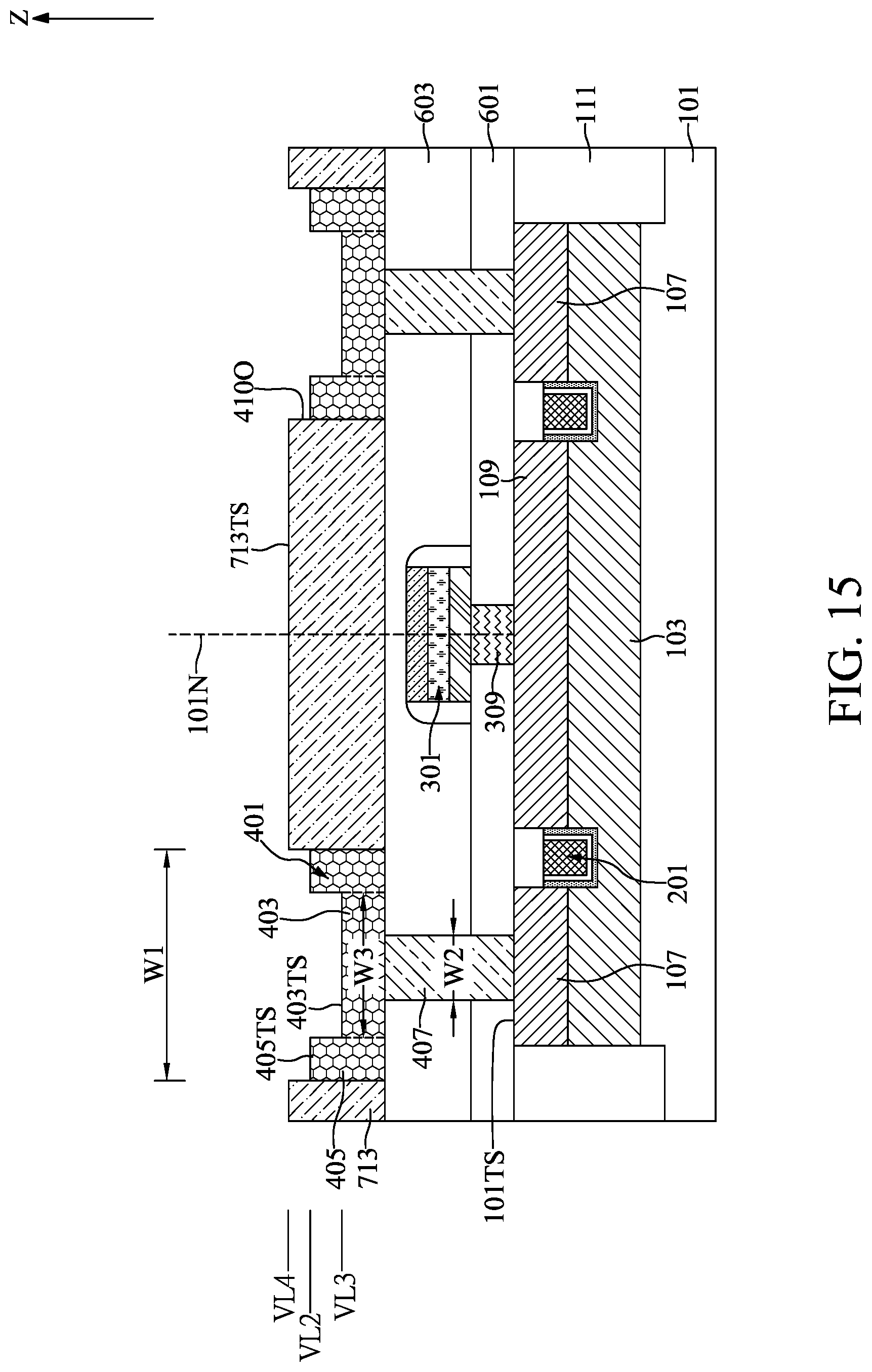 Patent US12621982 Figure 15 – Semiconductor device with pad structure and method for fabricating the same