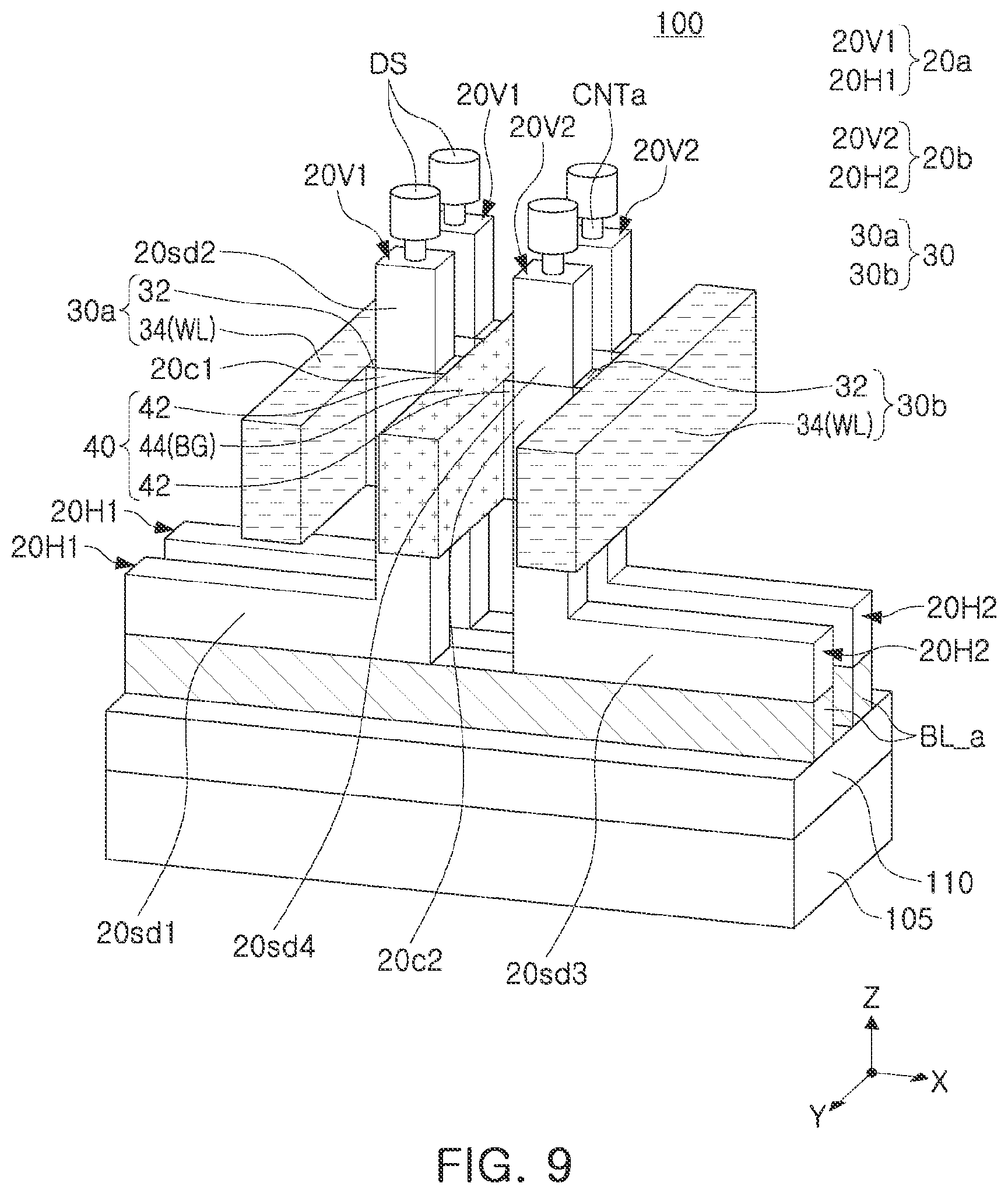 Patent US12621983 Figure 12 – Semiconductor device including vertical channel region