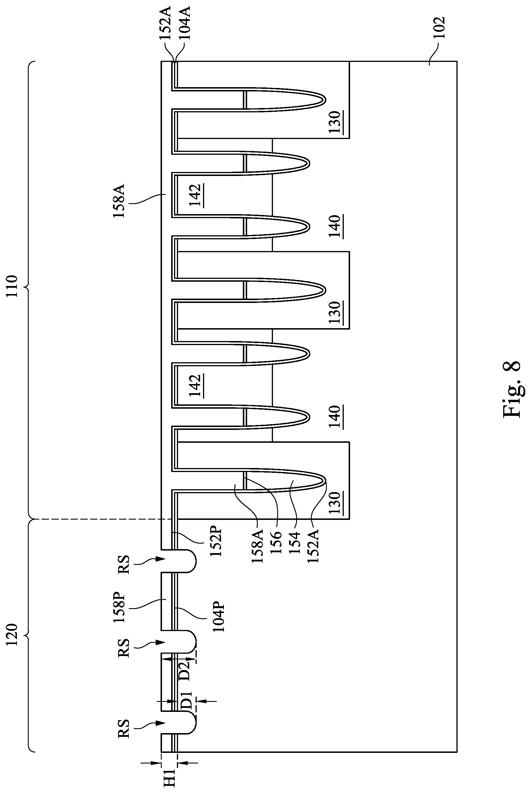 Patent US12621985 Figure 8 – Semiconductor structure and method of manufacturing the same