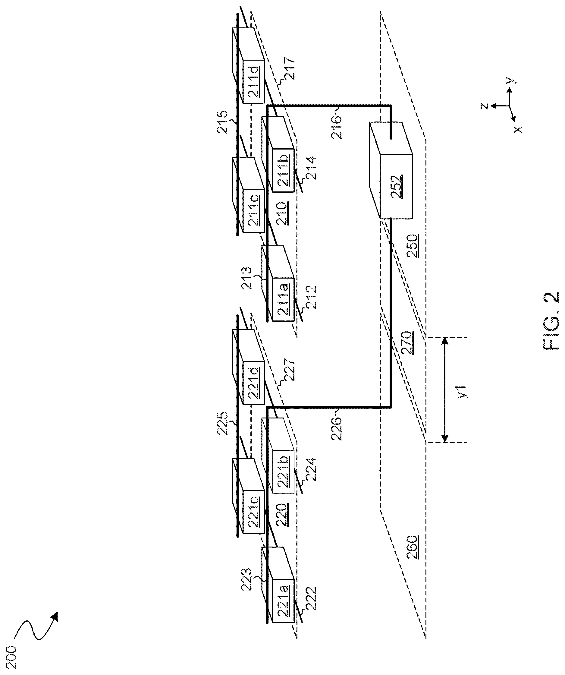 Patent US12621986 Figure 2 – Memory device with peripheral circuitry which extends under a back end memory array