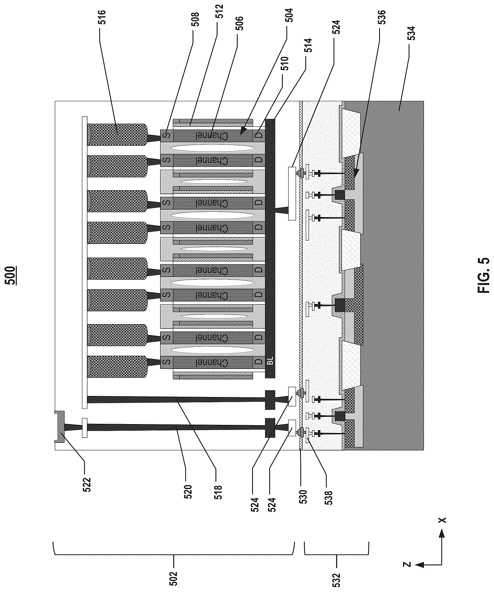 Patent US12621987 Figure 5 – Memory devices and methods for forming the same
