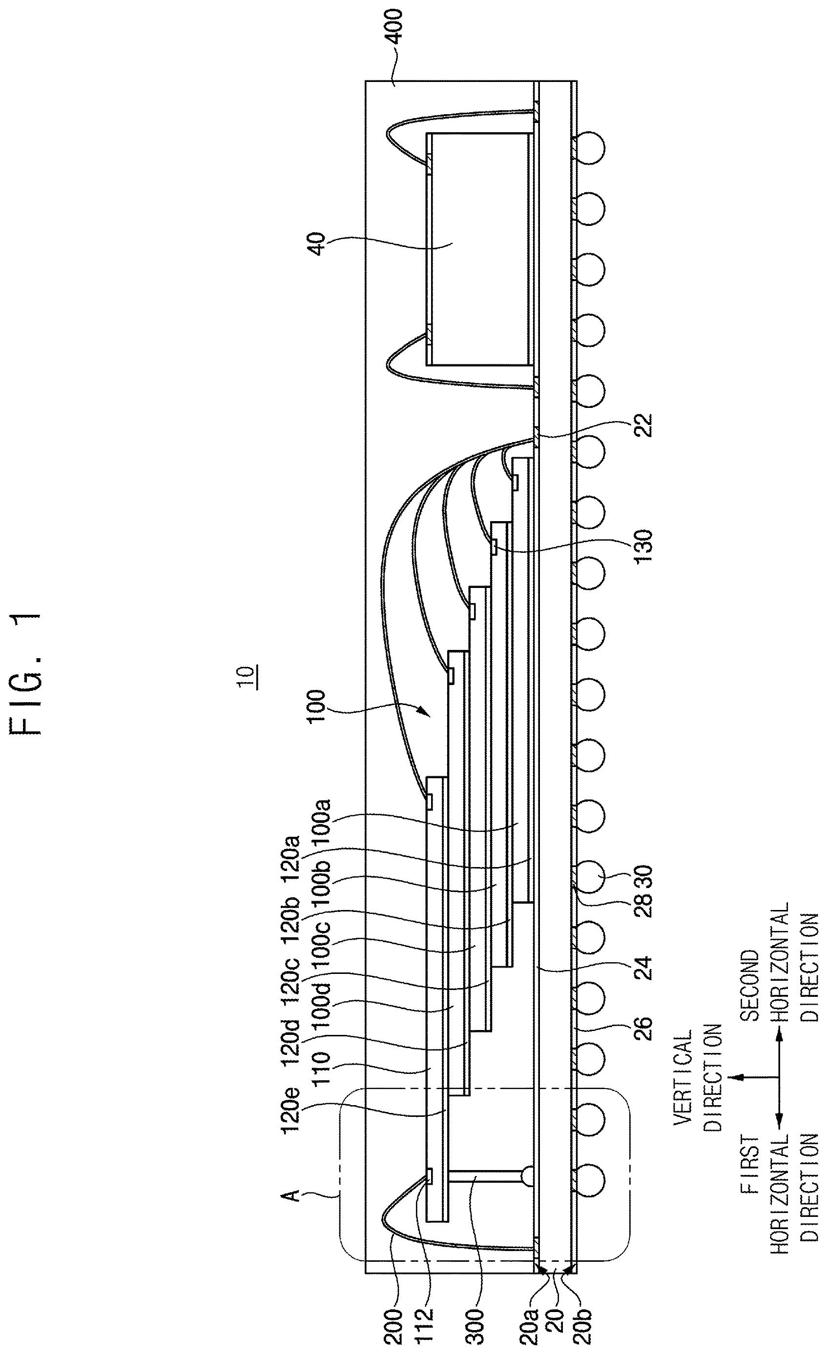 Patent US12622000 Figure 1 – Semiconductor package and method of manufacturing the semiconductor package
