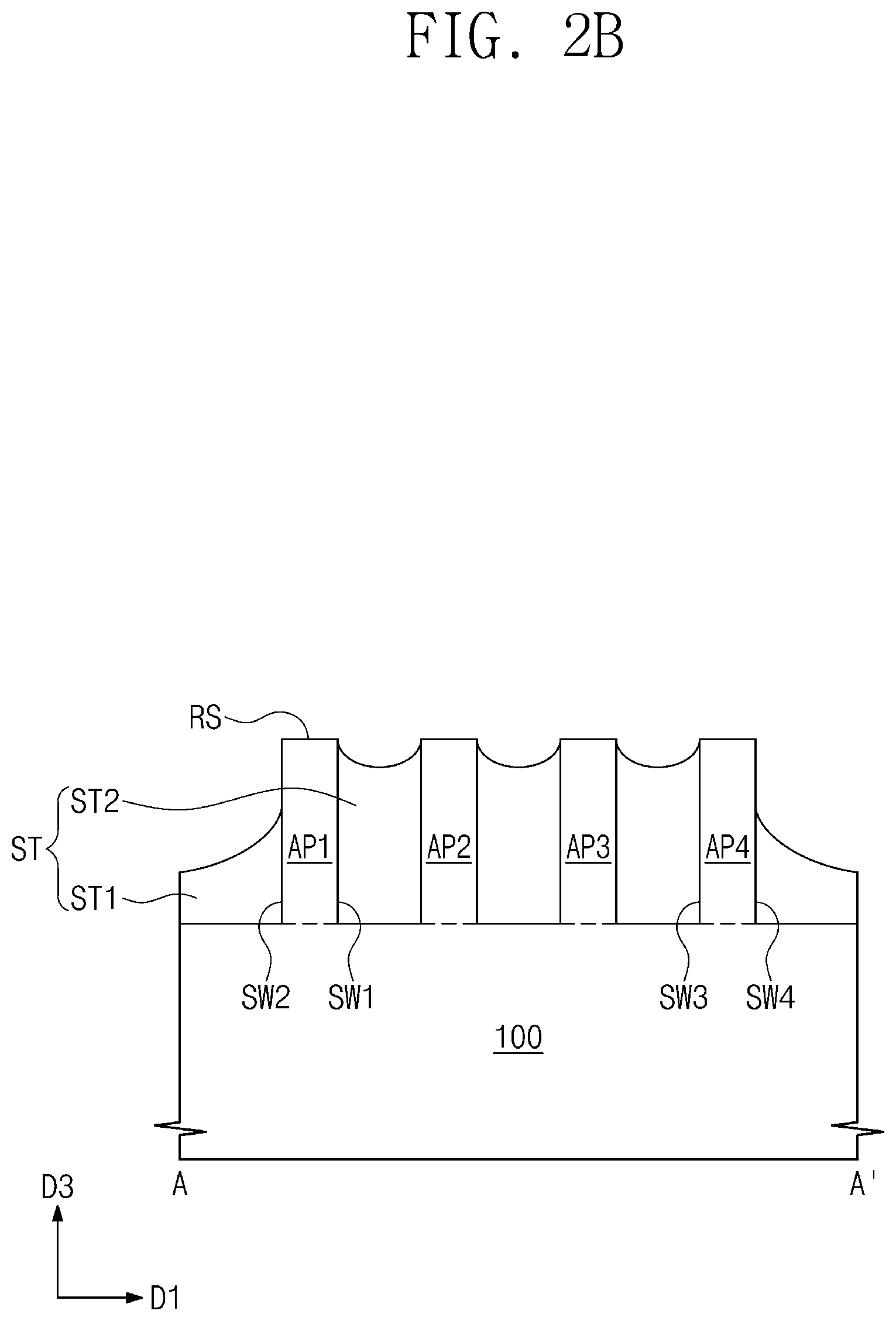 Patent US12622015 Figure 4 – Semiconductor devices having variously-shaped source/drain patterns