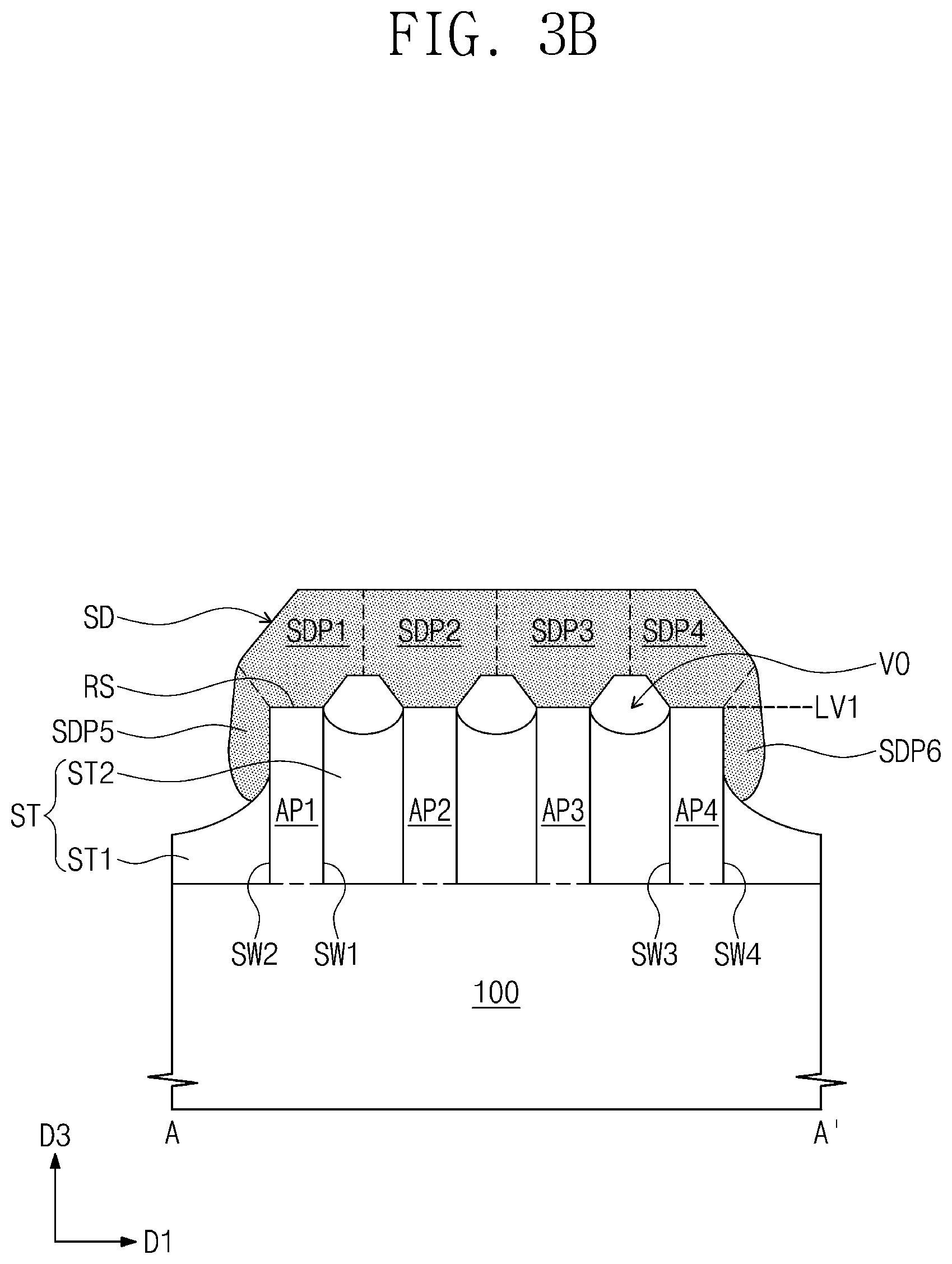 Patent US12622015 Figure 8 – Semiconductor devices having variously-shaped source/drain patterns