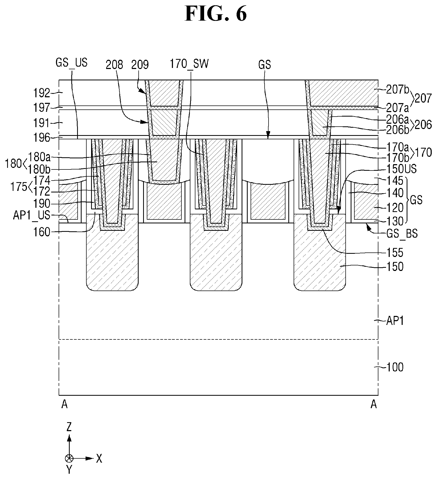 Patent US12622017 Figure 6 – Semiconductor device with multi-layer contact liner structure