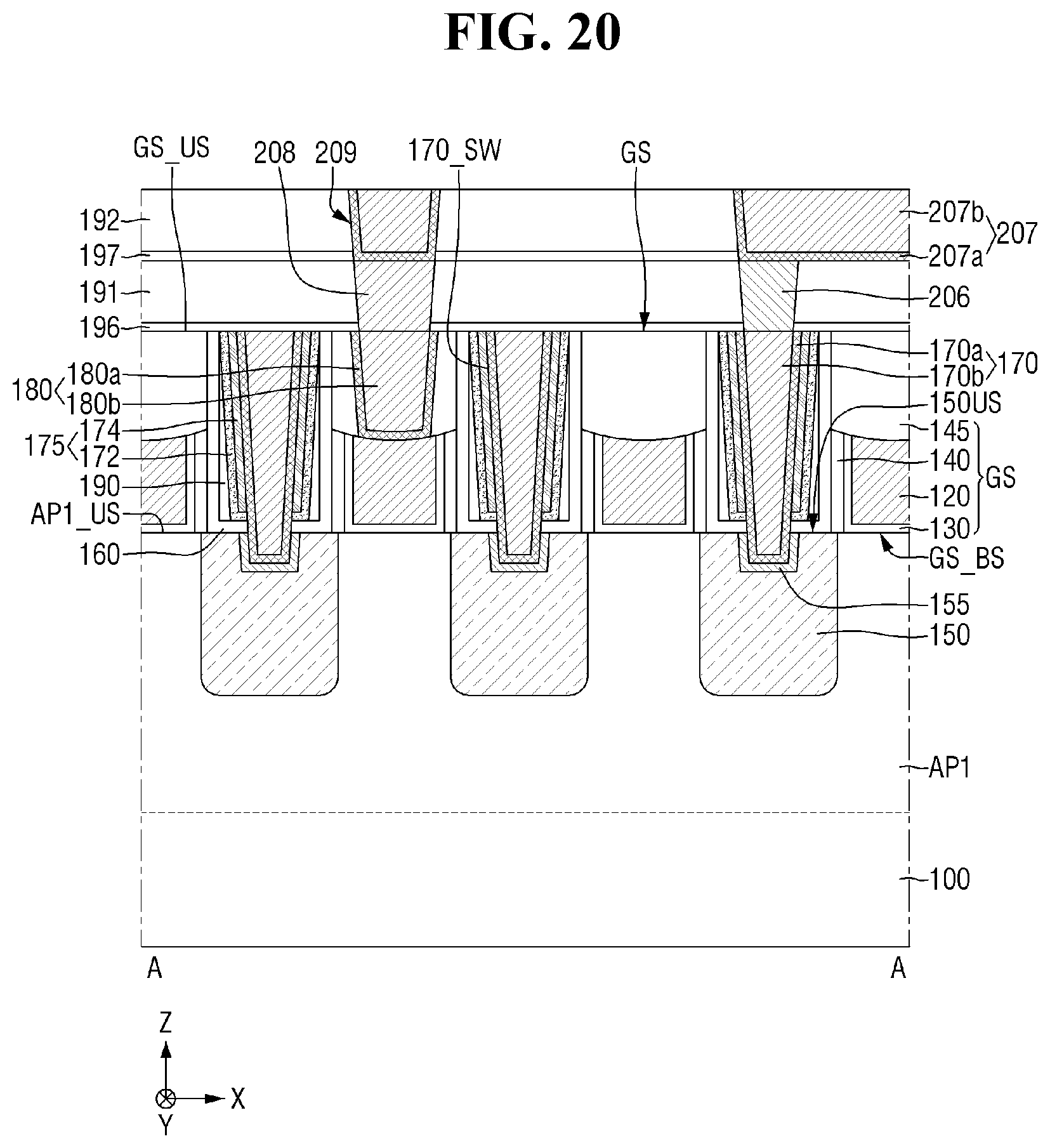 Patent US12622017 Figure 20 – Semiconductor device with multi-layer contact liner structure