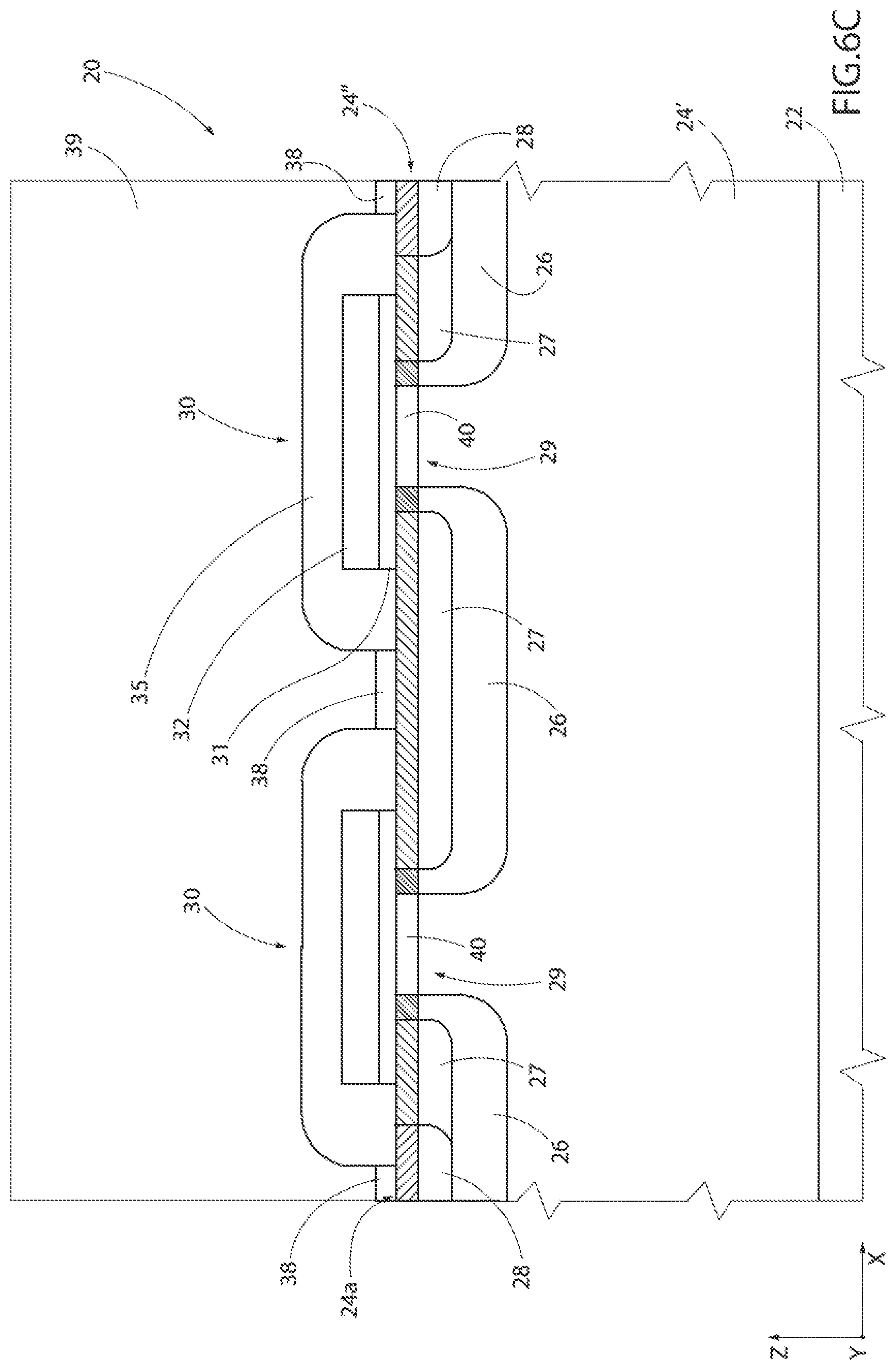 Patent US12622020 Figure 5 – Silicon carbide MOSFET transistor device with improved characteristics and corresponding manufacturing process
