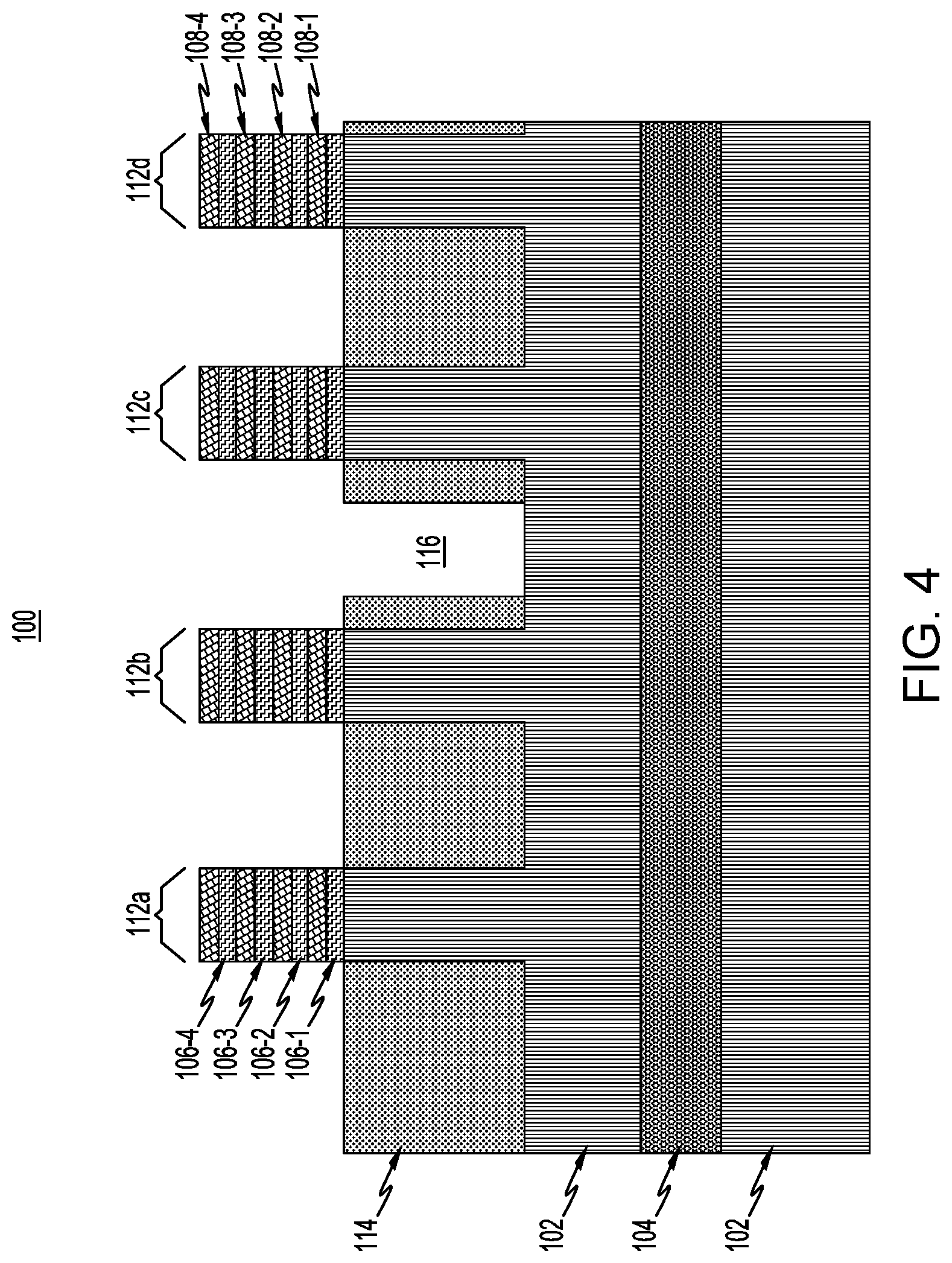 Patent US12622021 Figure 4 – Semiconductor structure with conductive spacer in shallow trench isolation region