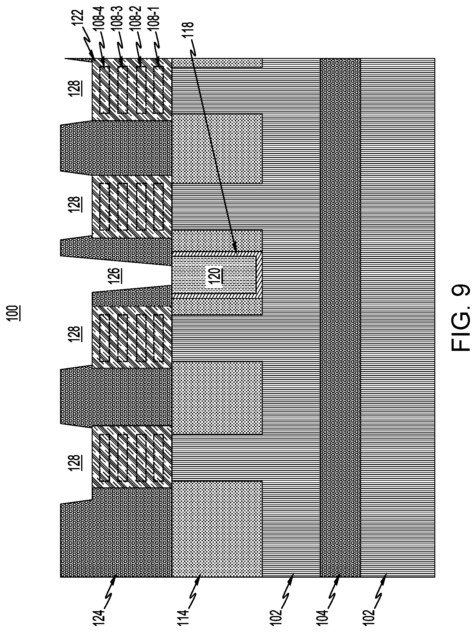 Patent US12622021 Figure 9 – Semiconductor structure with conductive spacer in shallow trench isolation region