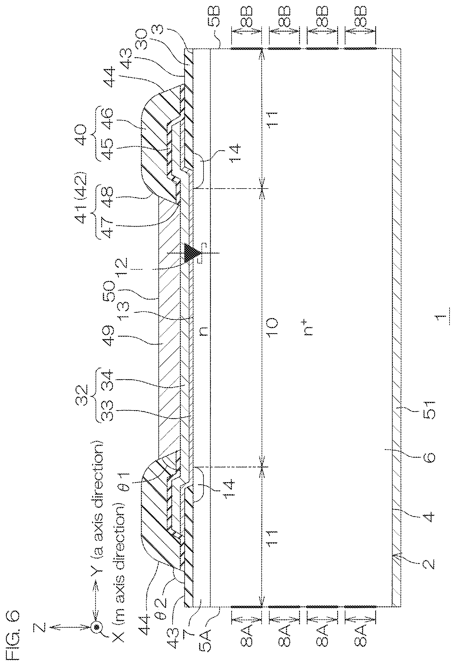 Patent US12622028 Figure 6 – SiC semiconductor device, and manufacturing method therefor