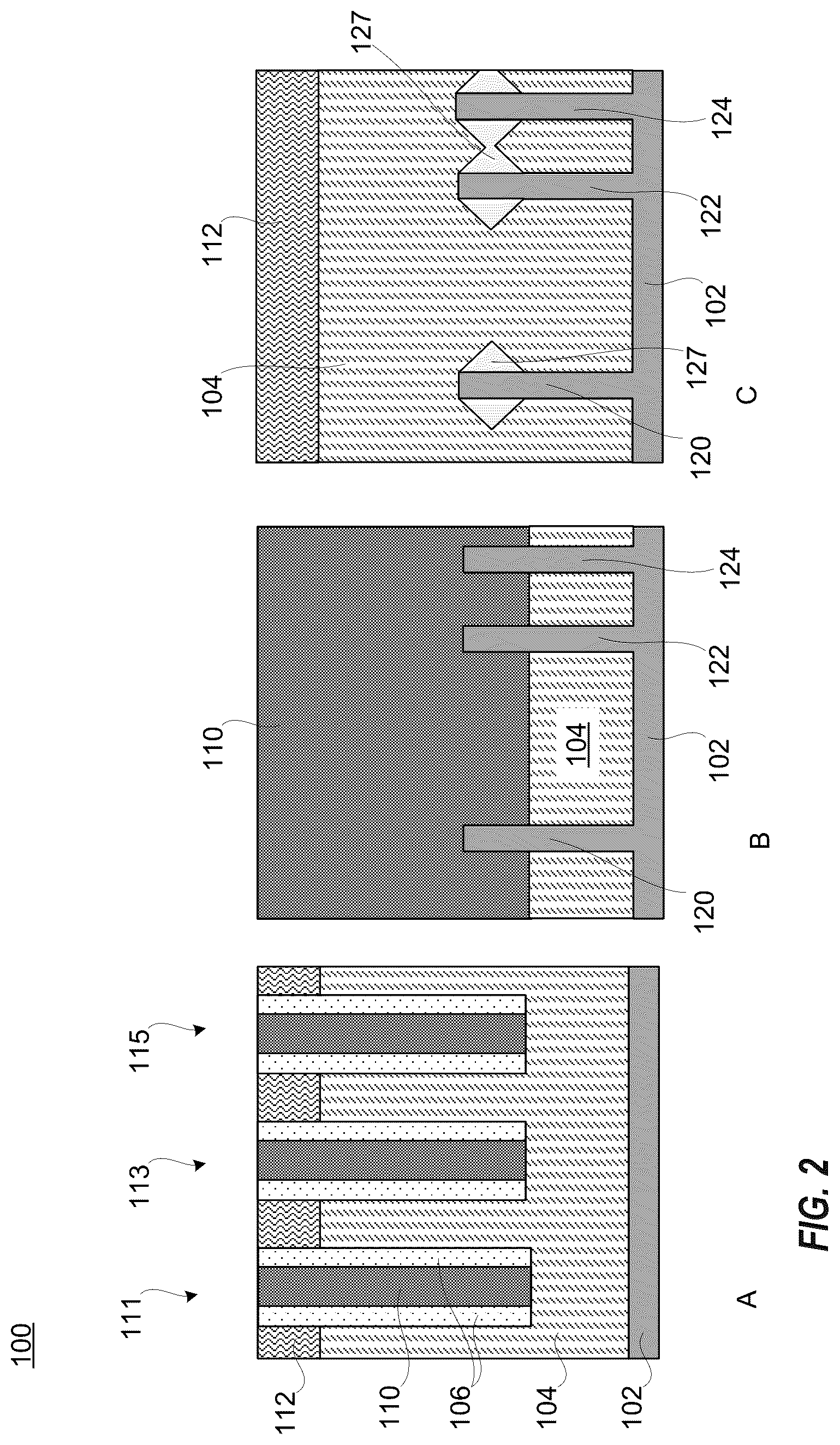 Patent US12622037 Figure 2 – Gate cut subsequent to replacement gate