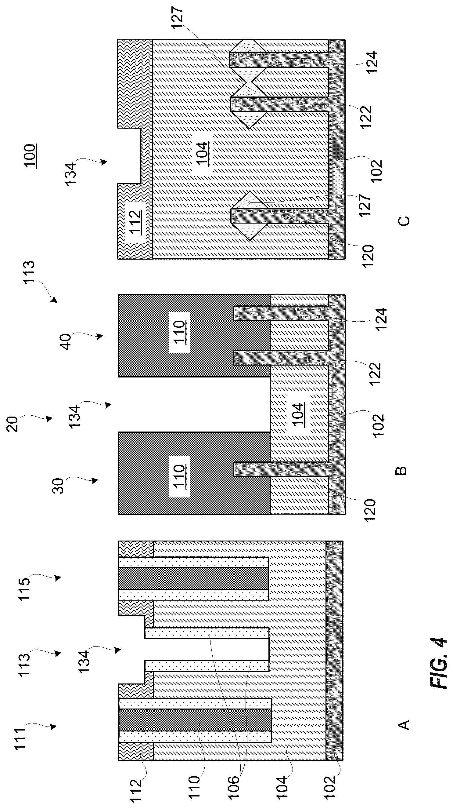 Patent US12622037 Figure 4 – Gate cut subsequent to replacement gate