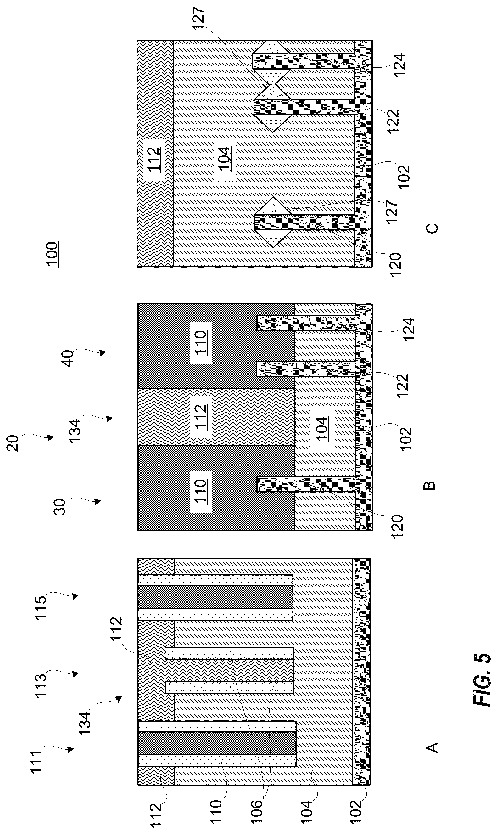 Patent US12622037 Figure 5 – Gate cut subsequent to replacement gate