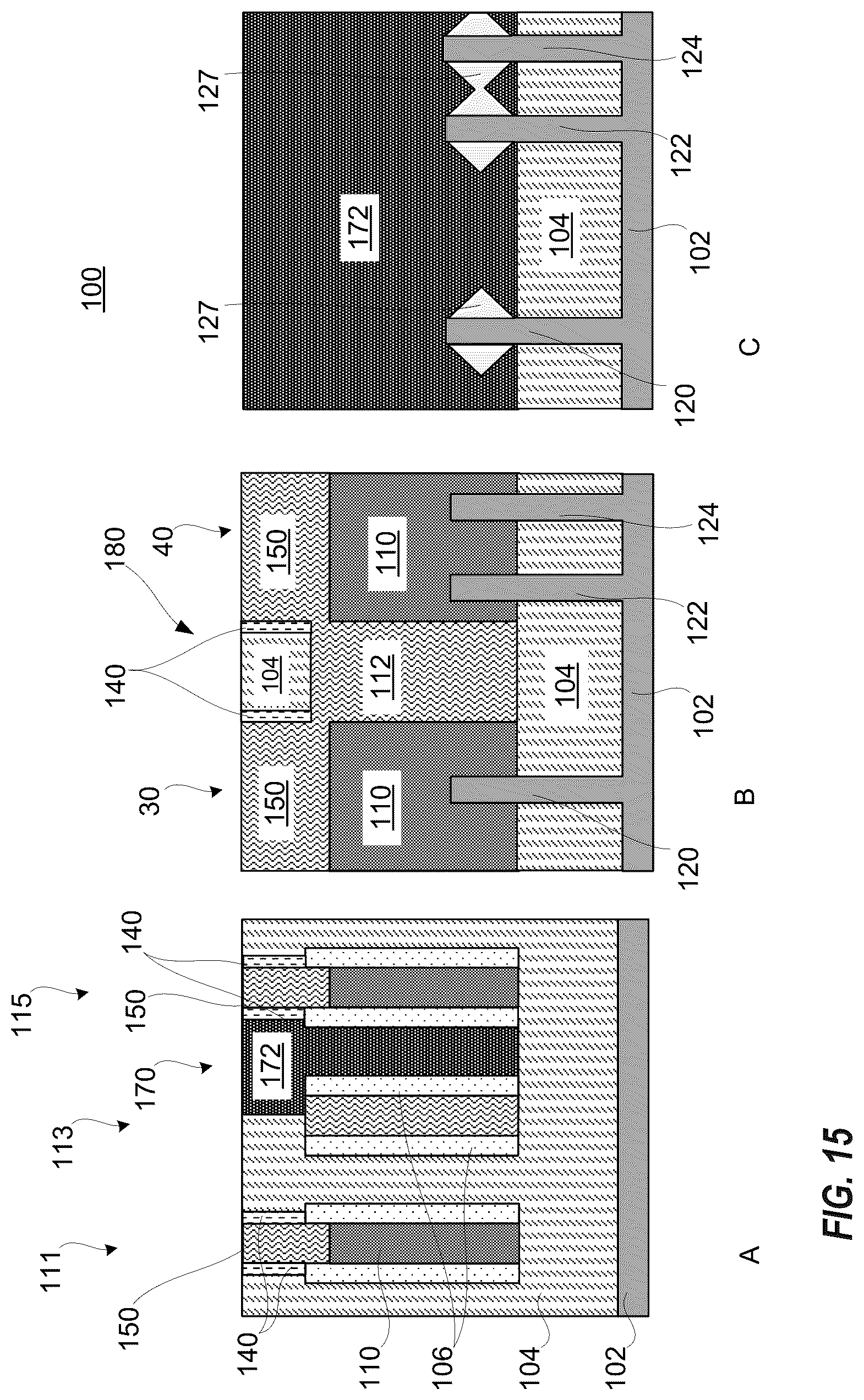 Patent US12622037 Figure 15 – Gate cut subsequent to replacement gate