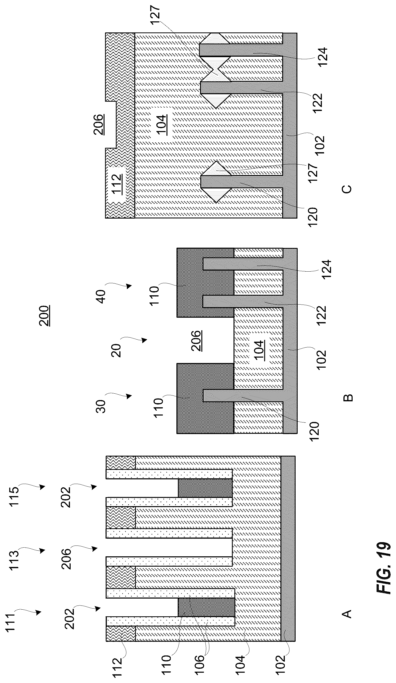 Patent US12622037 Figure 19 – Gate cut subsequent to replacement gate