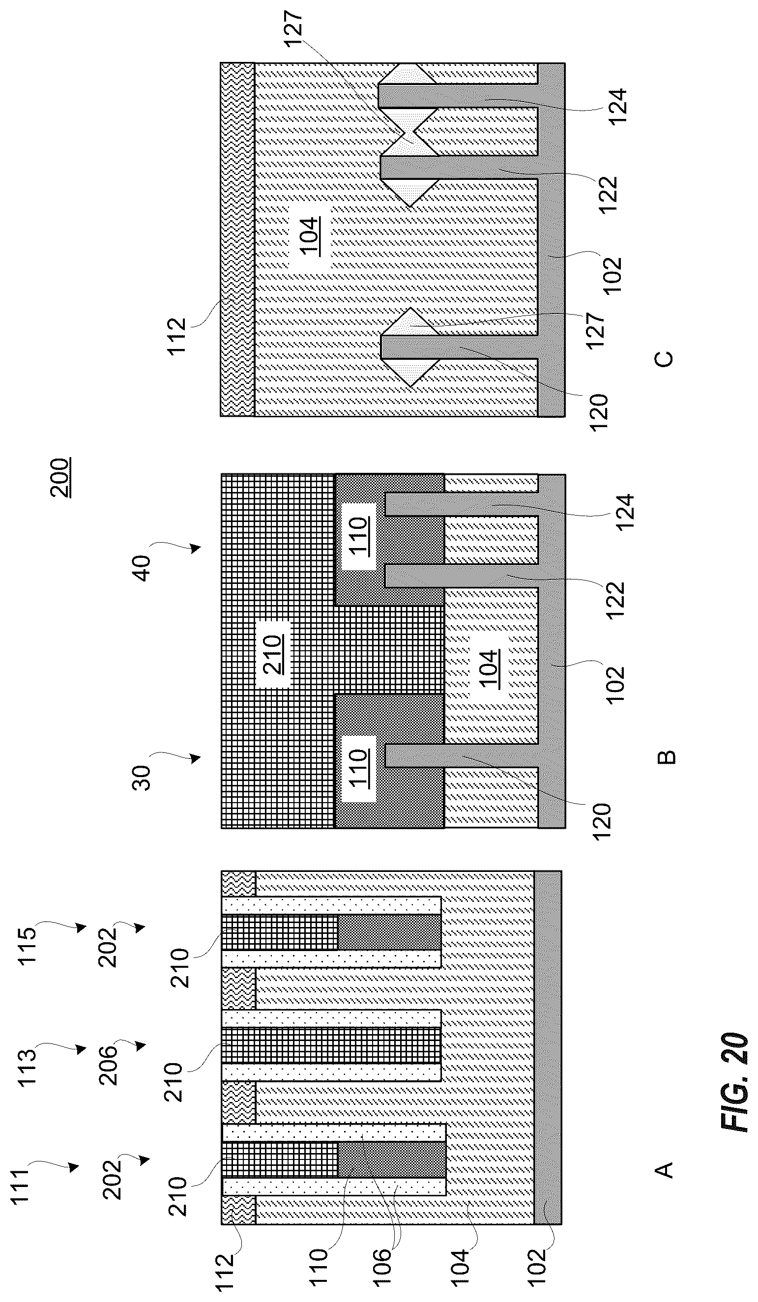 Patent US12622037 Figure 20 – Gate cut subsequent to replacement gate