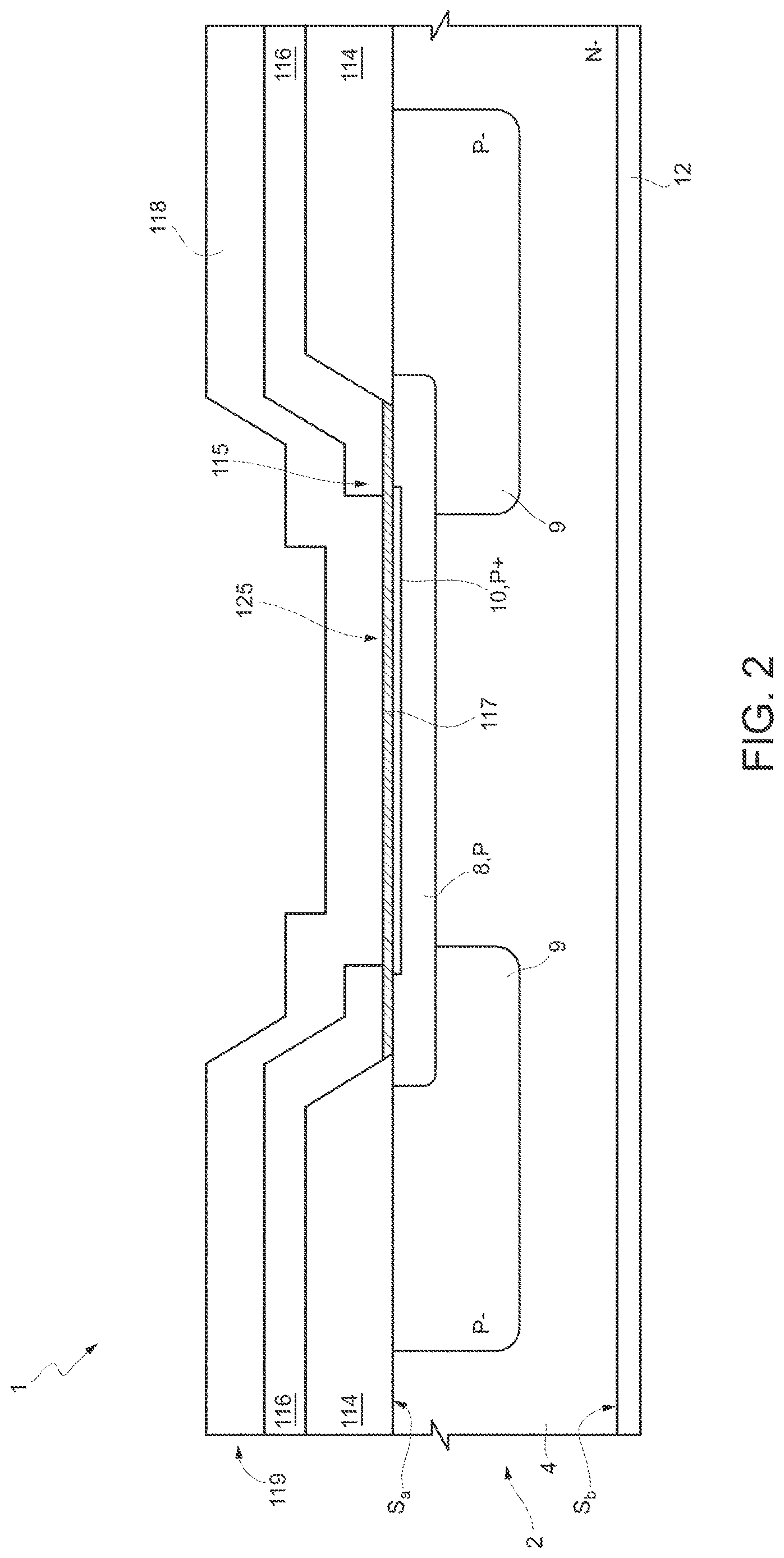 Patent US12622040 Figure 2 – Diode with contact structure including an improved barrier region and related manufacturing process