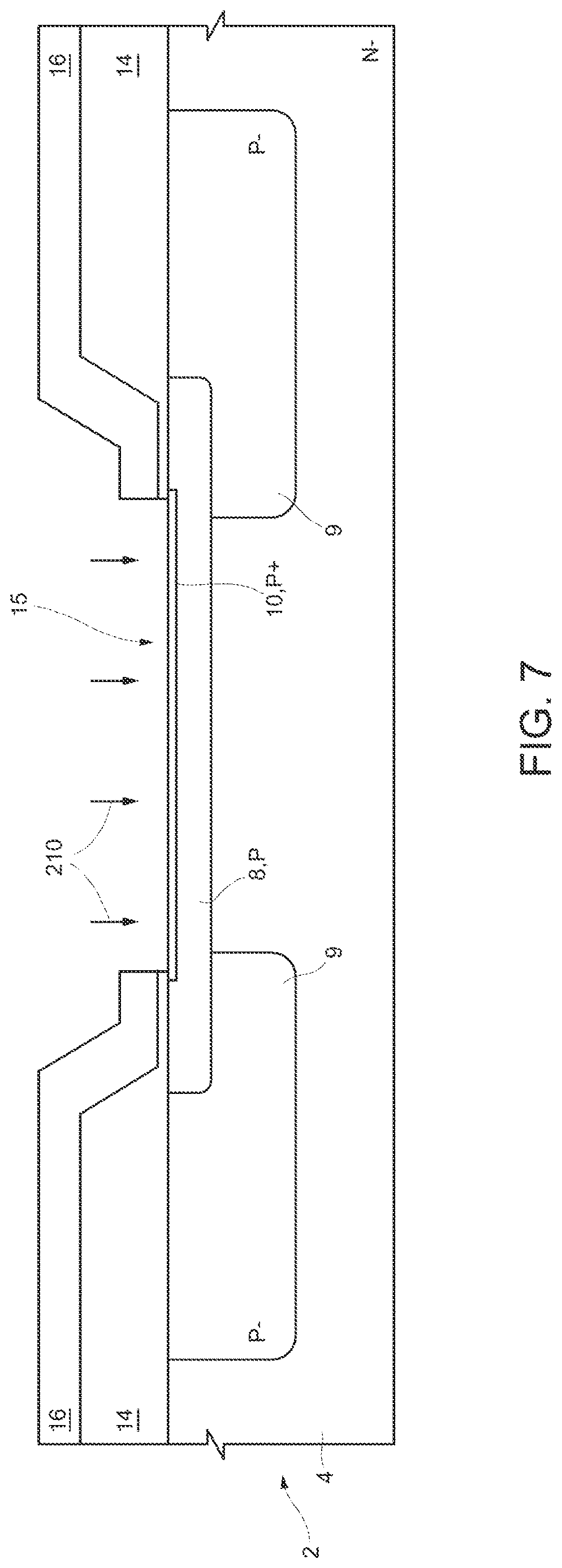 Patent US12622040 Figure 7 – Diode with contact structure including an improved barrier region and related manufacturing process