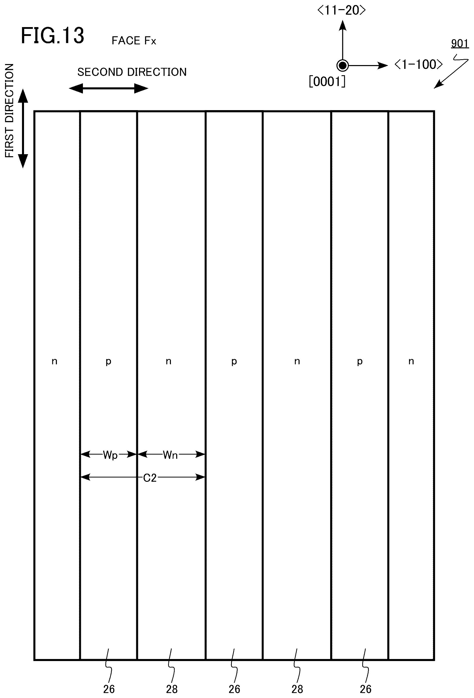 Patent US12622046 Figure 13 – Semiconductor device, inverter circuit, drive device, vehicle, and elevator