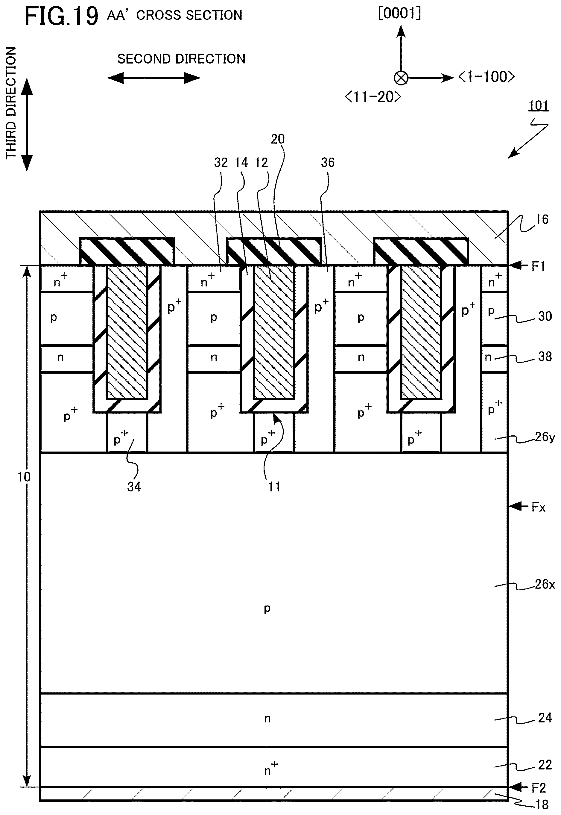 Patent US12622046 Figure 19 – Semiconductor device, inverter circuit, drive device, vehicle, and elevator