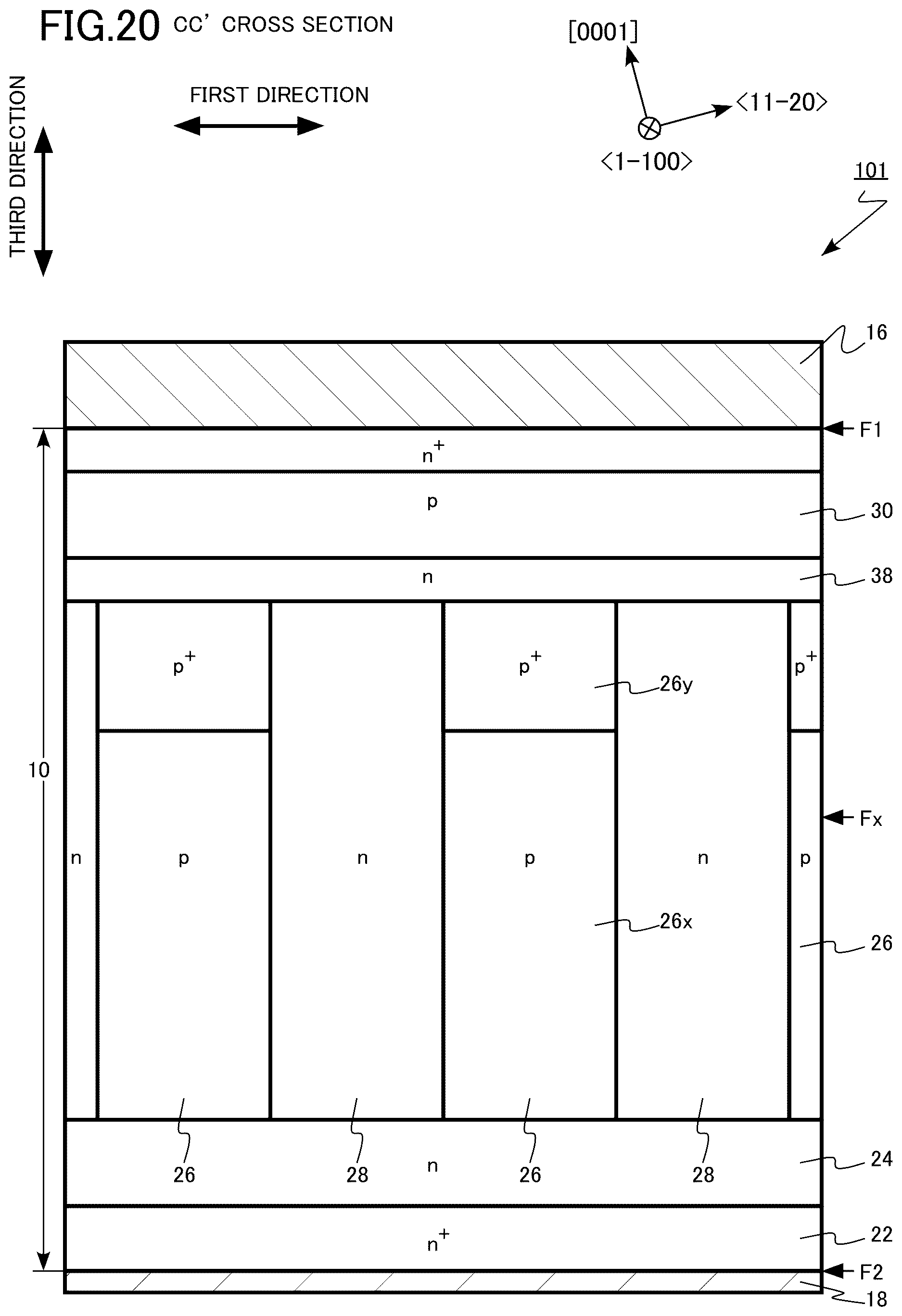 Patent US12622046 Figure 20 – Semiconductor device, inverter circuit, drive device, vehicle, and elevator