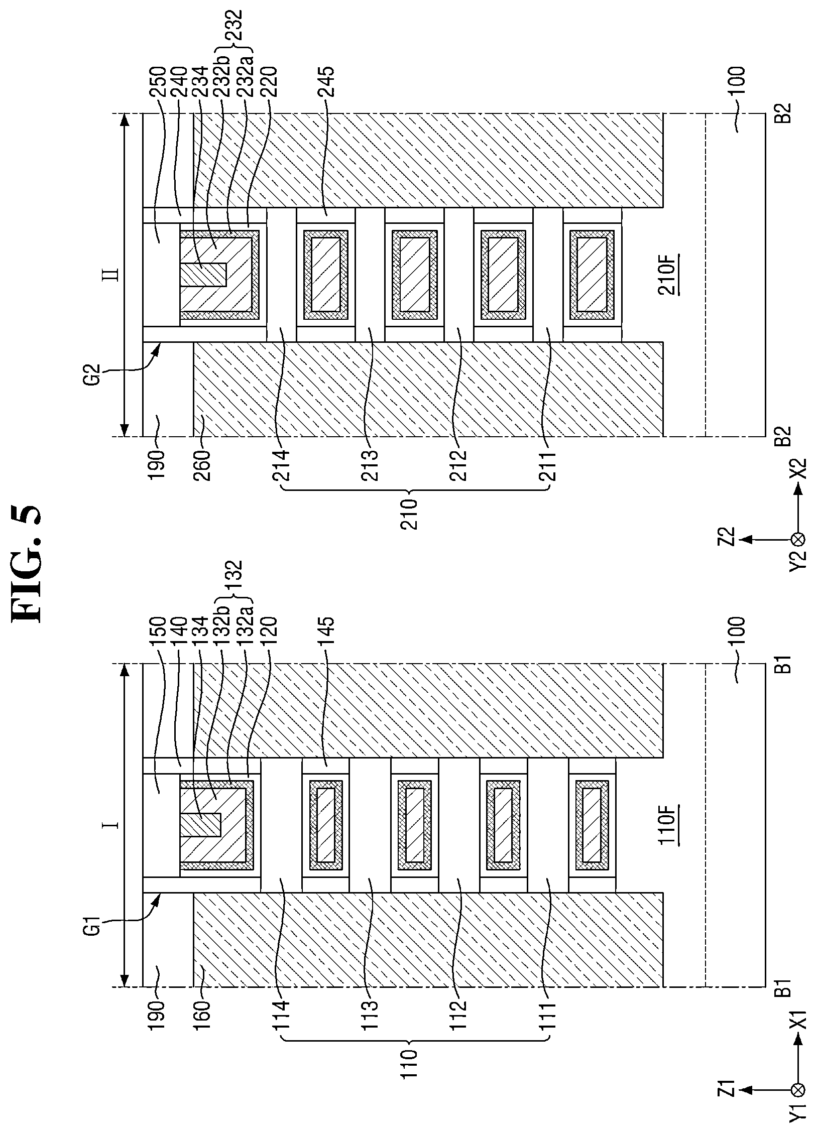 Patent US12622048 Figure 5 – Semiconductor device with multiple sheet patterns