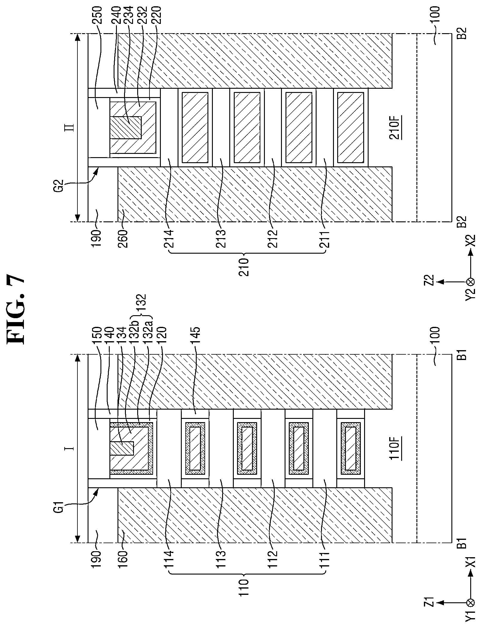 Patent US12622048 Figure 7 – Semiconductor device with multiple sheet patterns