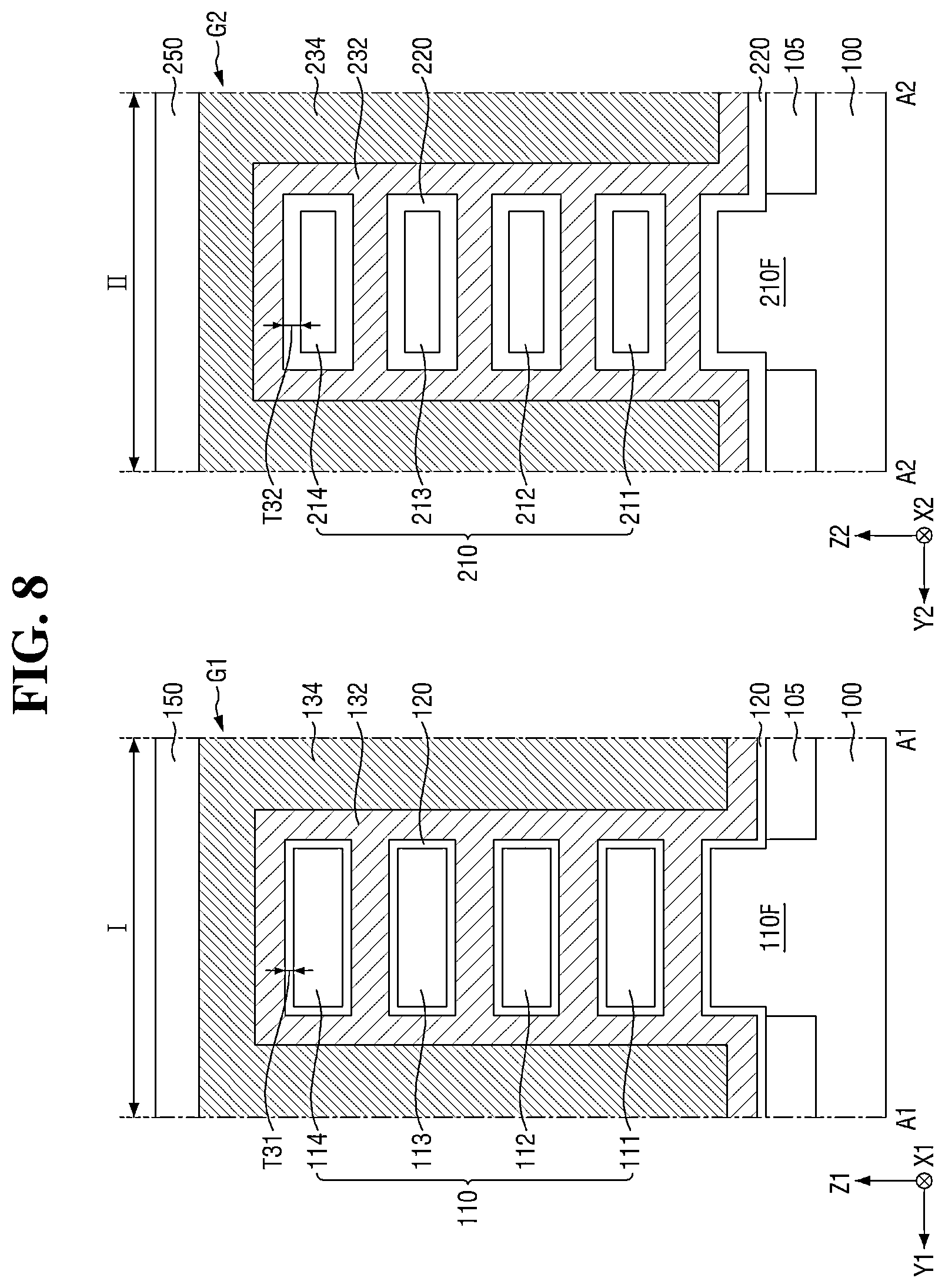Patent US12622048 Figure 8 – Semiconductor device with multiple sheet patterns