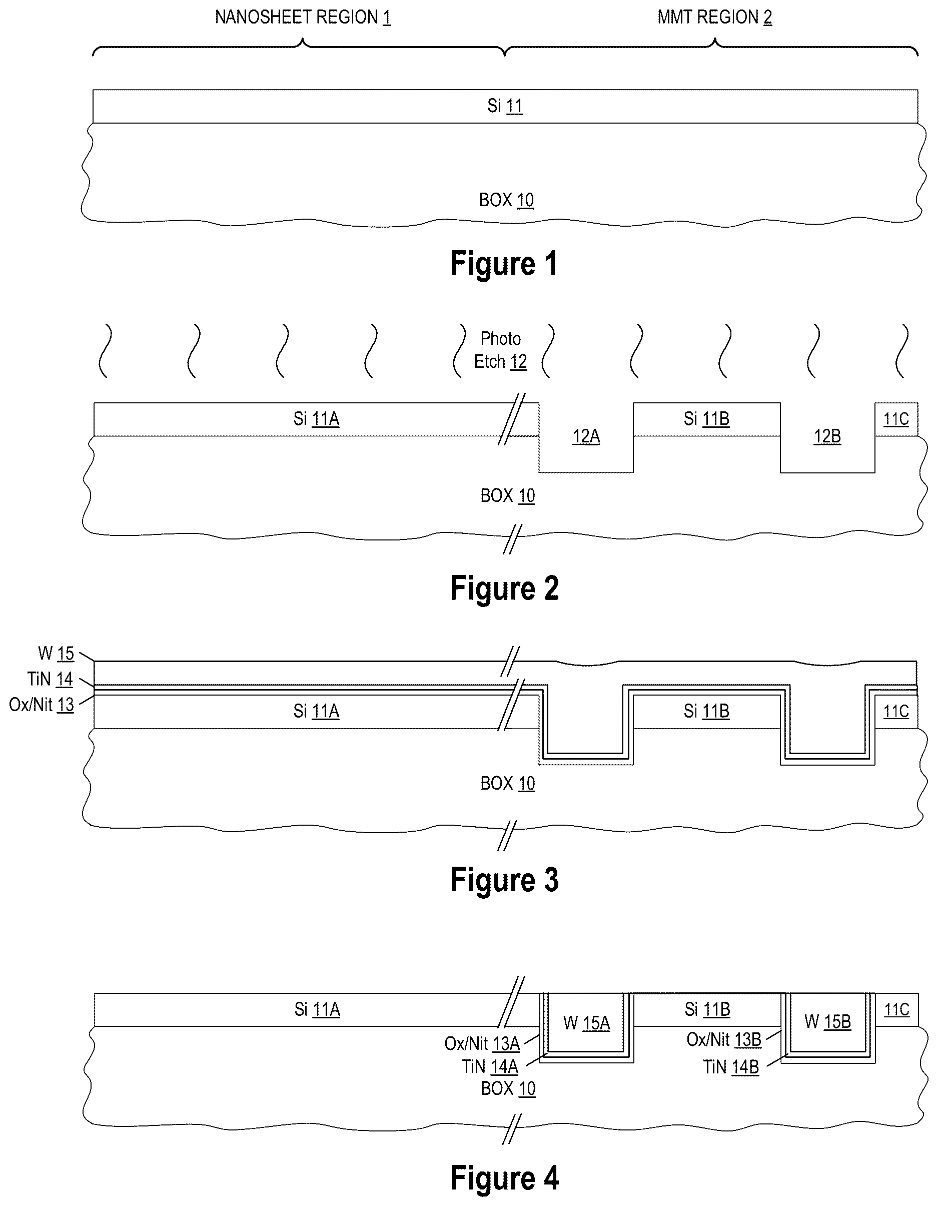 Patent US12622054 Figure 1 – Integration of multimodal transistors with transistor fabrication sequence