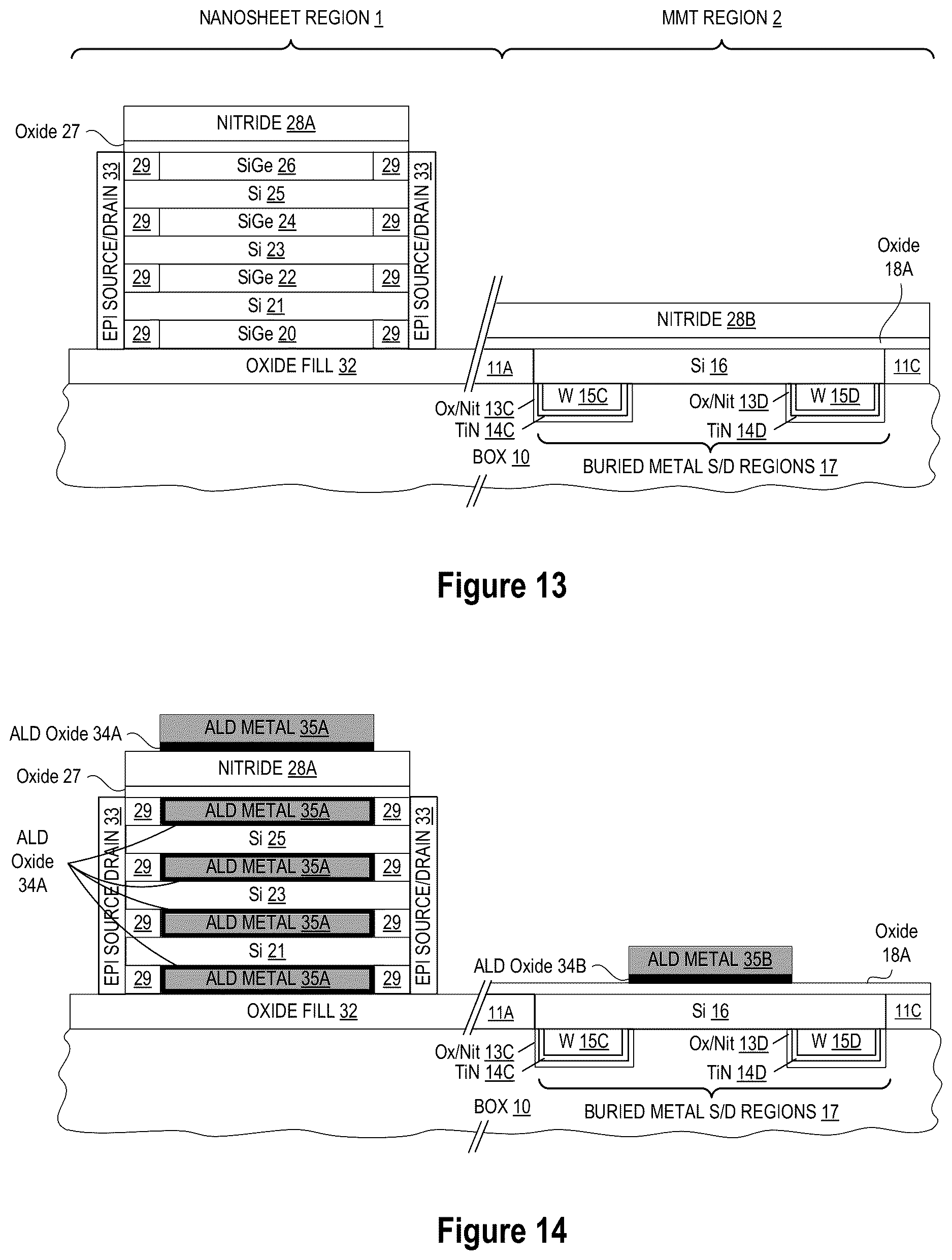 Patent US12622054 Figure 5 – Integration of multimodal transistors with transistor fabrication sequence