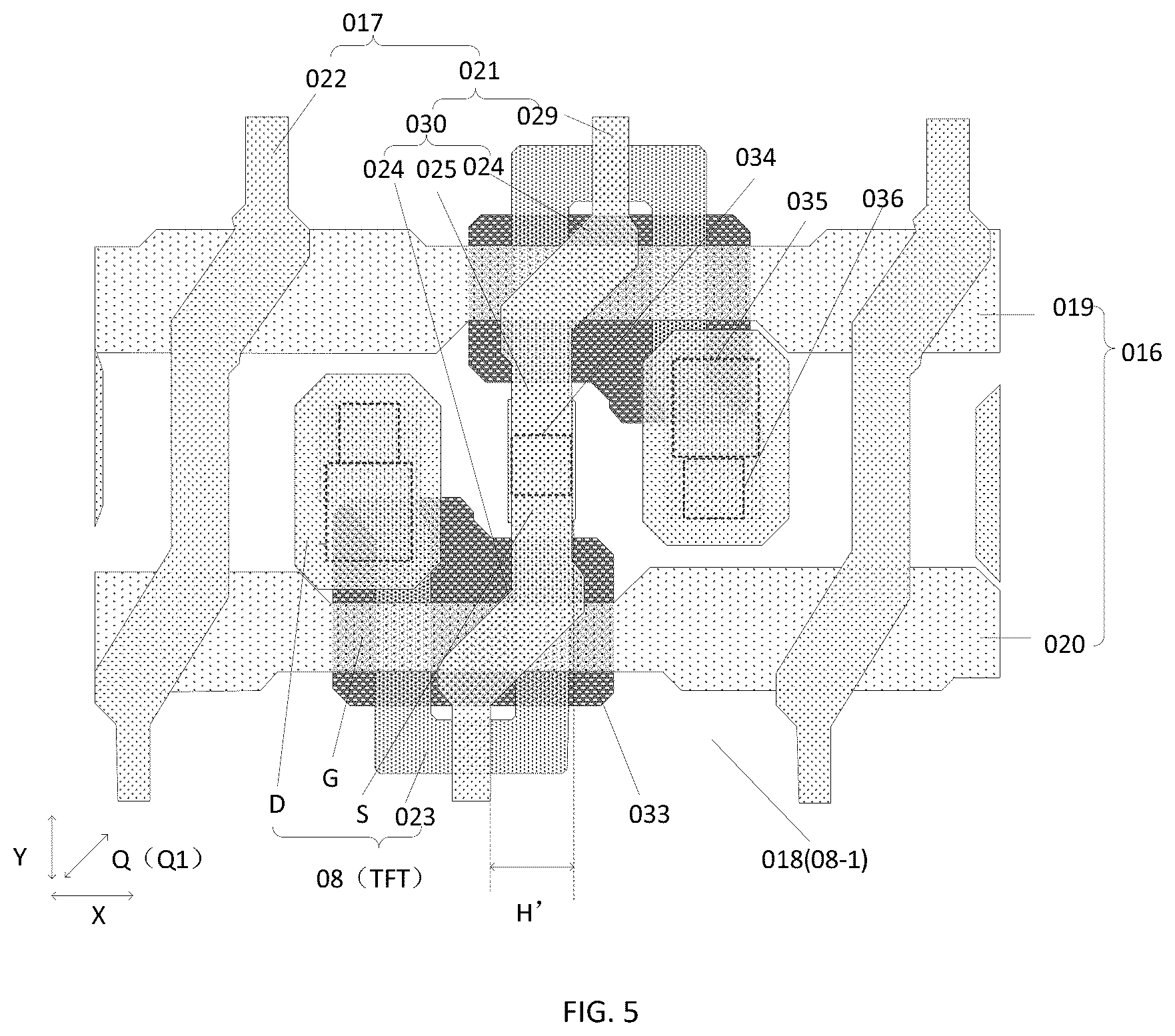 Patent US12622056 Figure 5 – Array substrate, display panel and display device