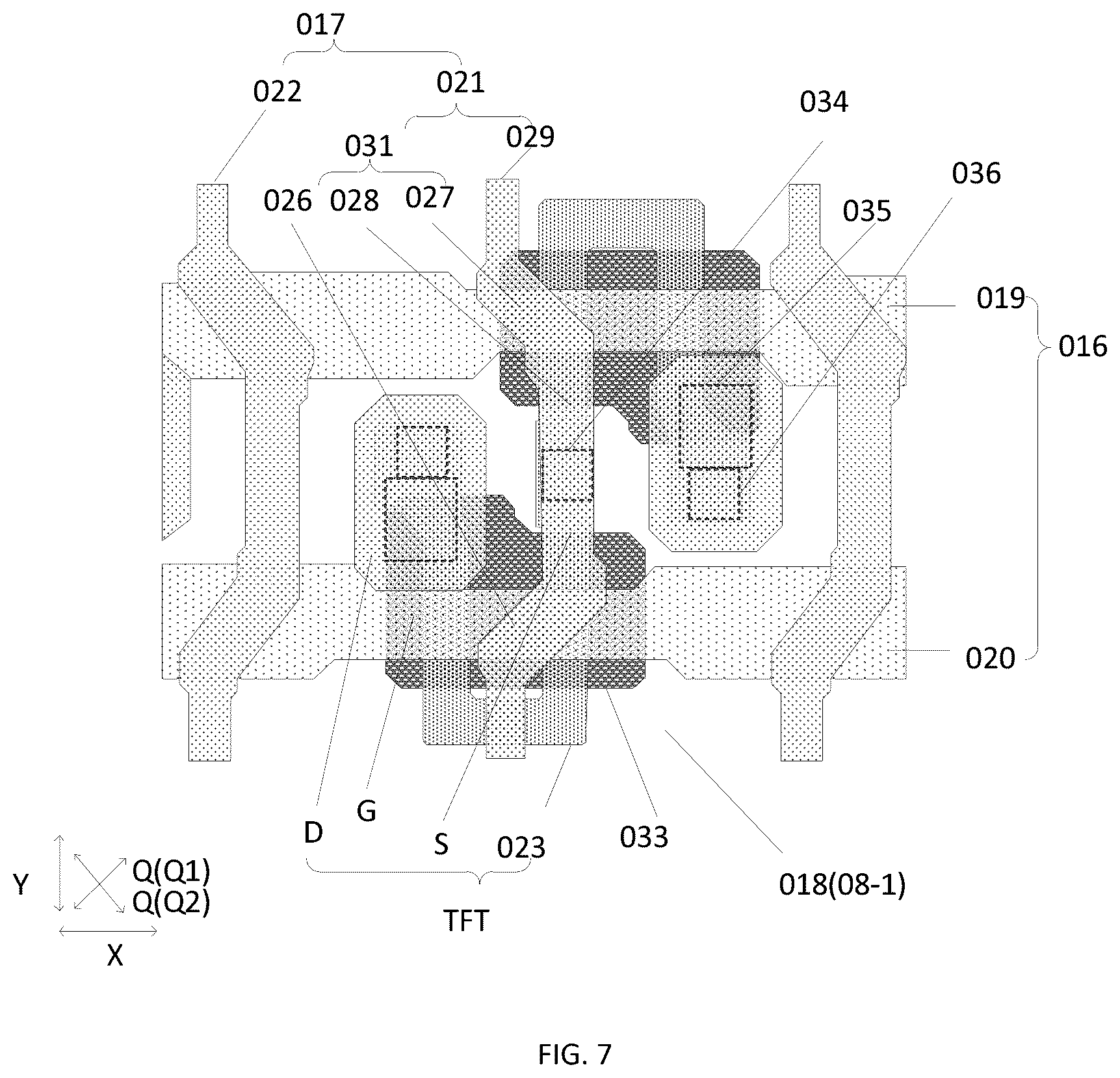 Patent US12622056 Figure 7 – Array substrate, display panel and display device
