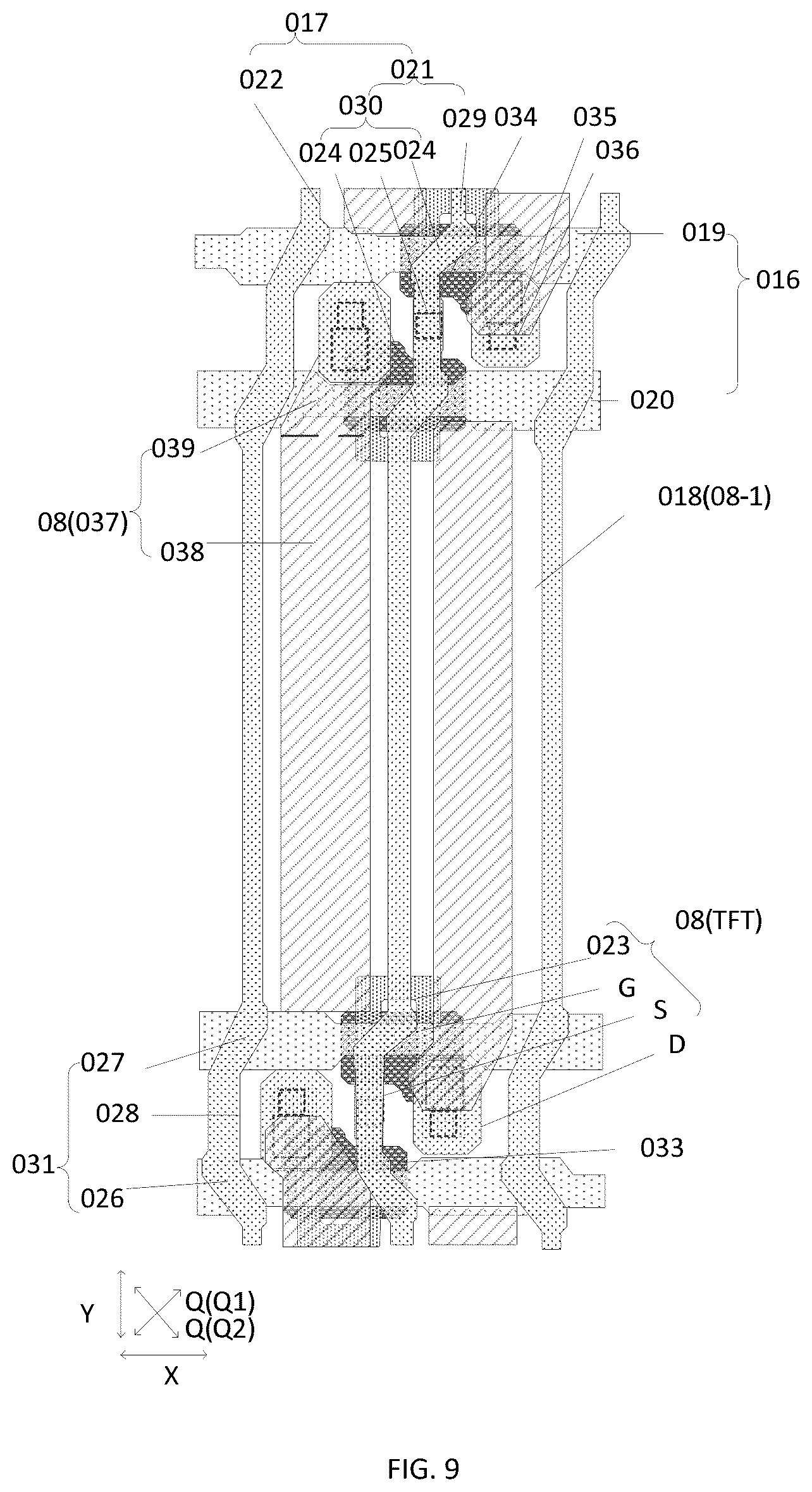 Patent US12622056 Figure 9 – Array substrate, display panel and display device