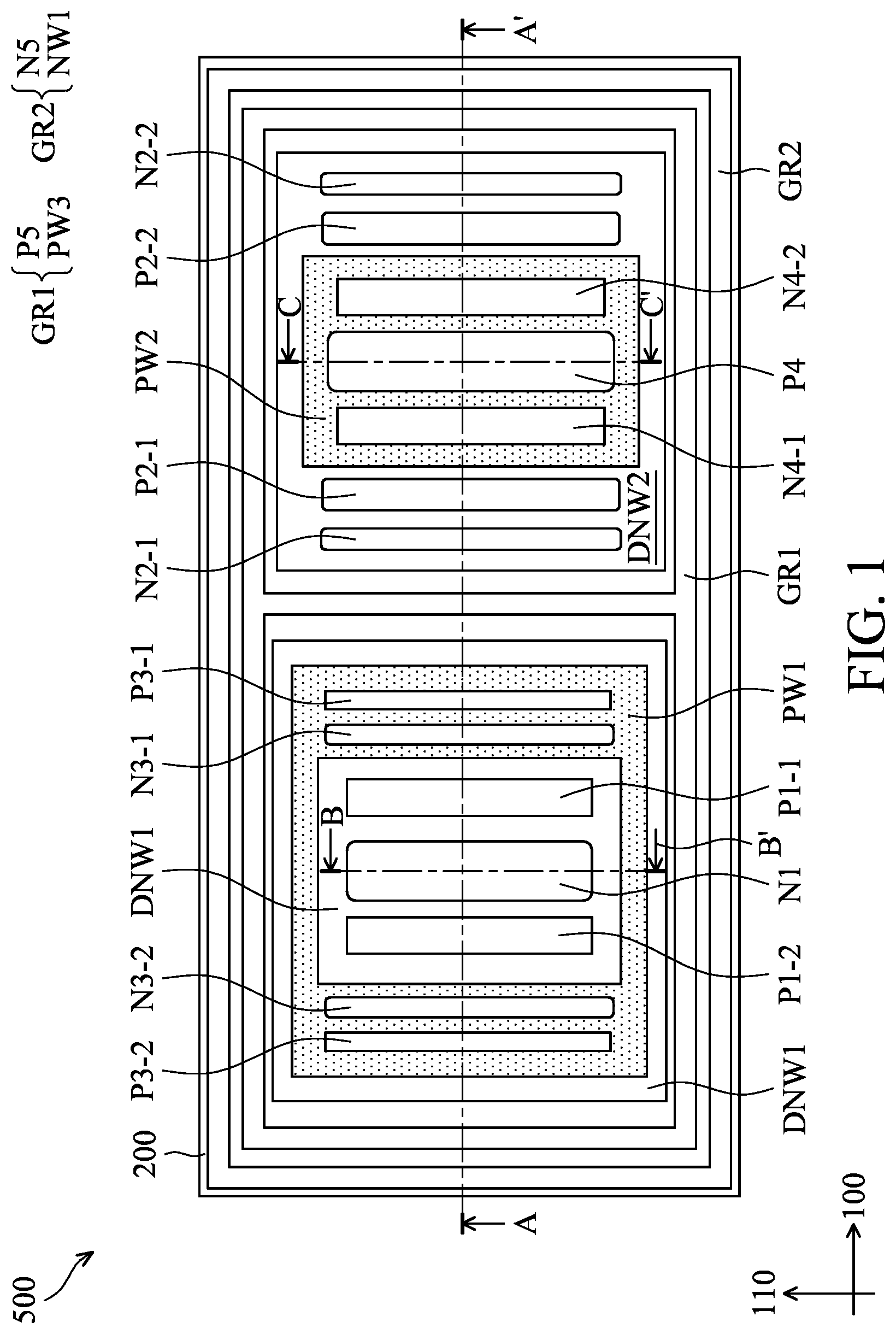Patent US12622065 Figure 1 – Electrostatic discharge protection device