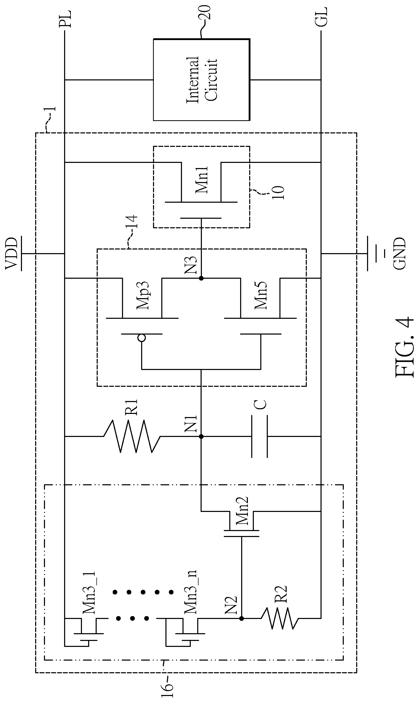 Patent US12622067 Figure 4 – Integrated circuit for power clamping