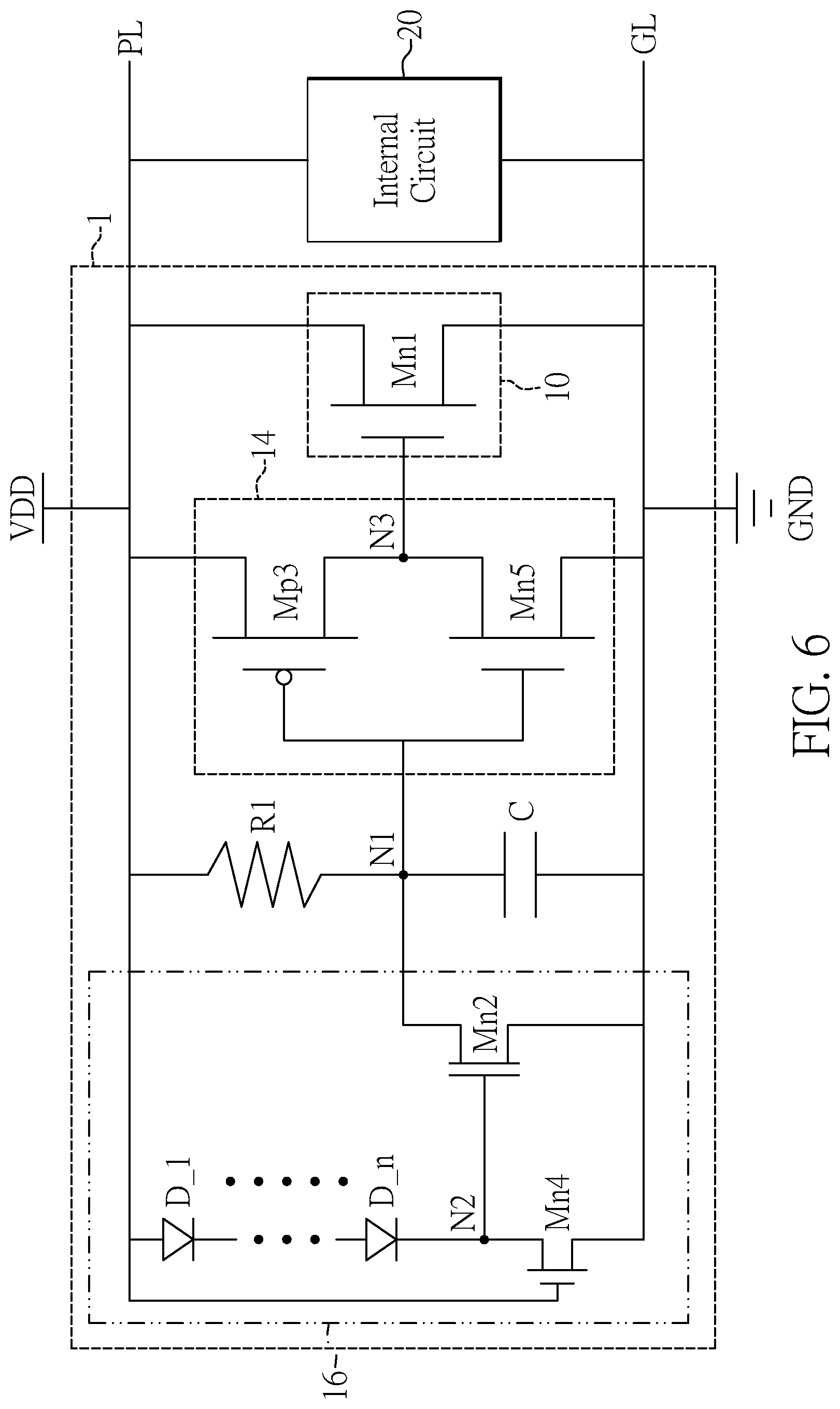 Patent US12622067 Figure 6 – Integrated circuit for power clamping