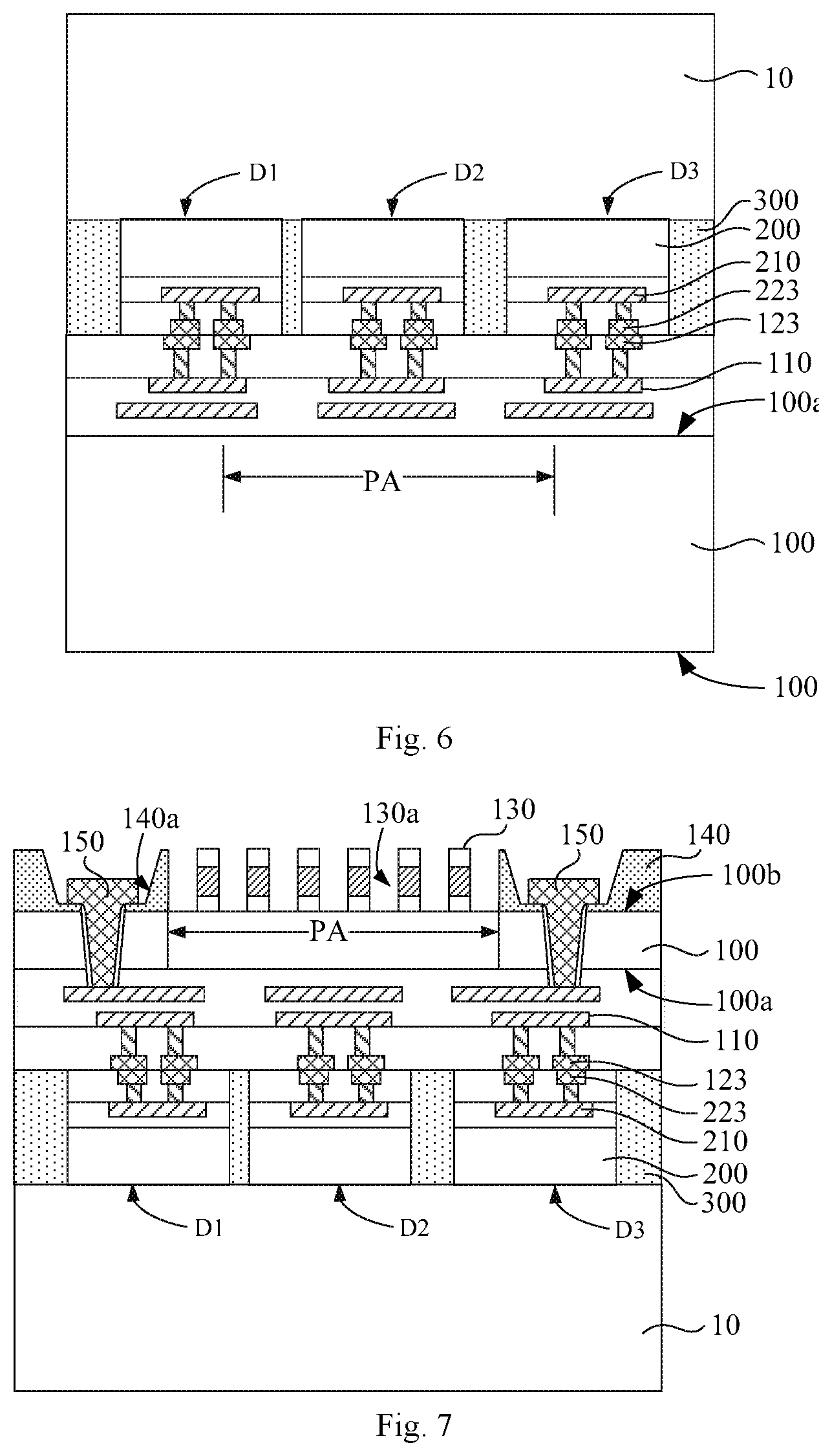 Patent US12622073 Figure 3 – Hybrid image sensor having dies bonded to pixel substrate