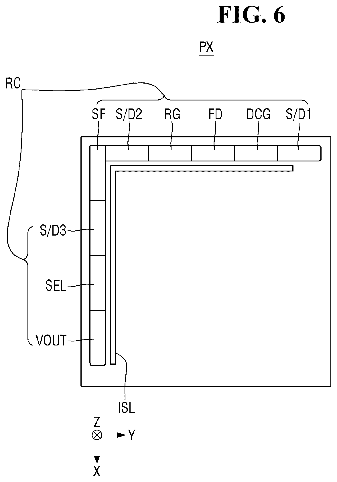 Patent US12622074 Figure 6 – Image sensor including an impurity injection region on a bottom surface of a trench and image sensing system including the image sensor
