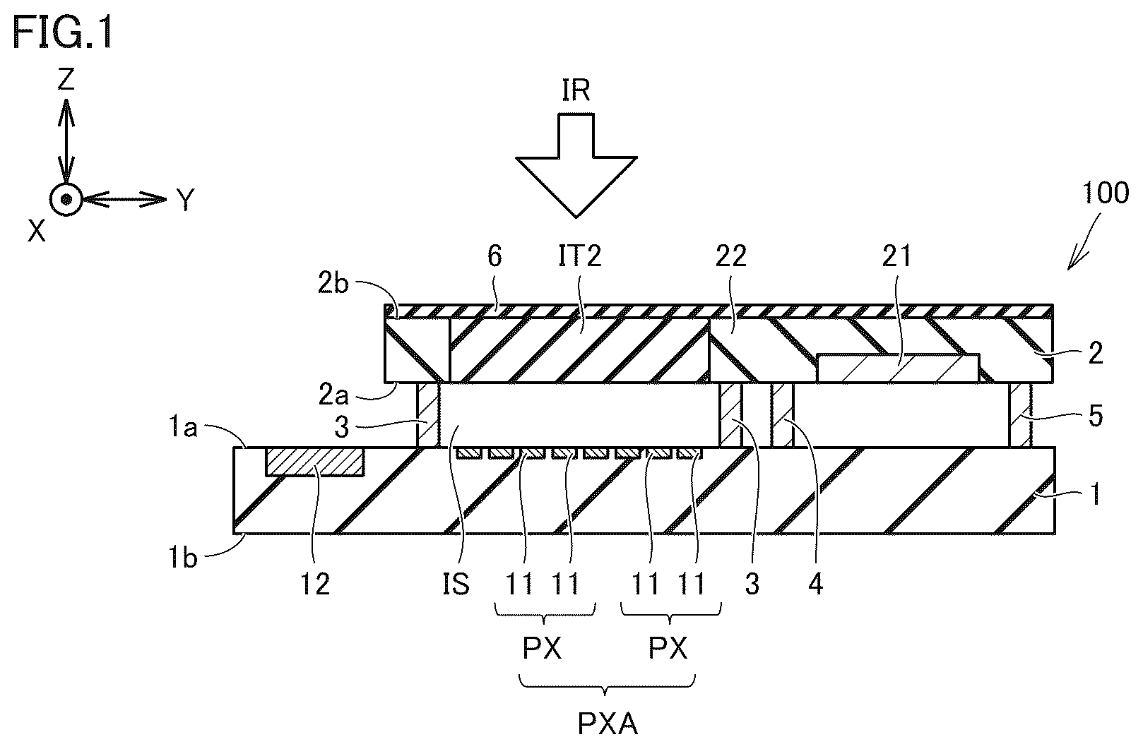 Patent US12622076 Figure 1 – Infrared sensor and method of manufacturing infrared sensor