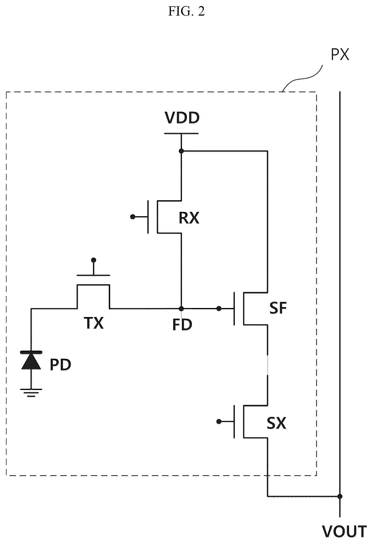 Patent US12622077 Figure 2 – Image sensor including junctionless transfer transistor
