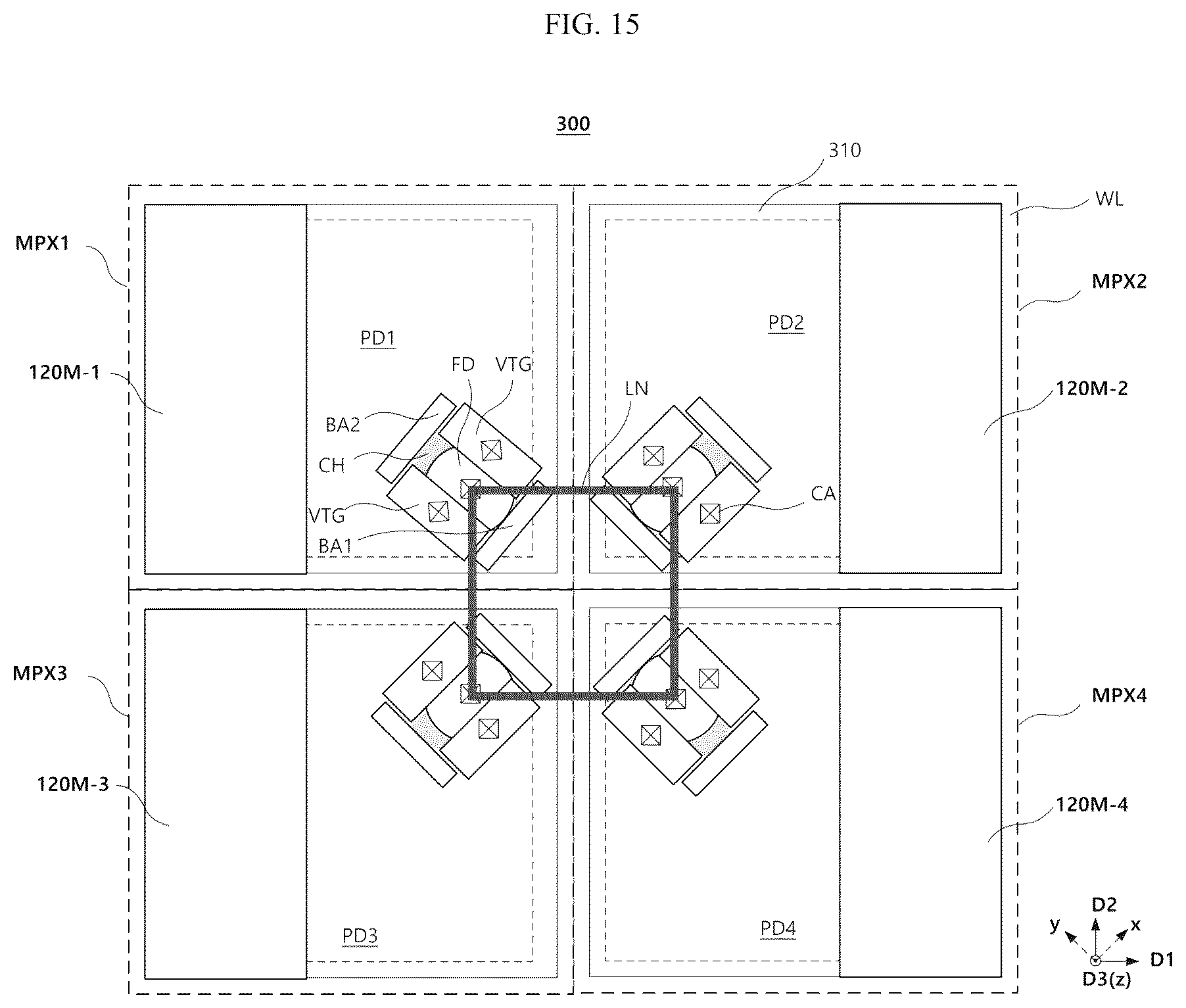 Patent US12622077 Figure 15 – Image sensor including junctionless transfer transistor