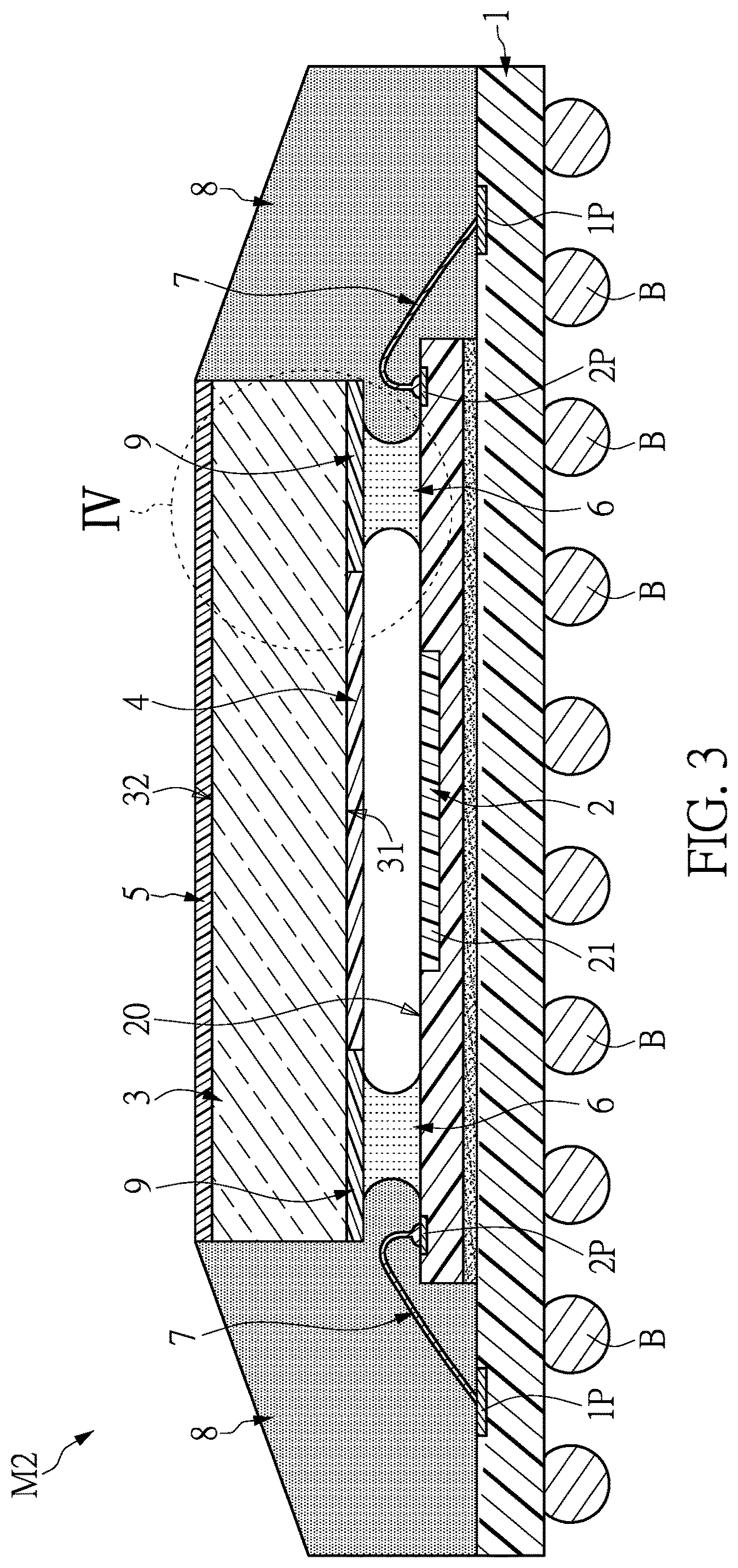 Patent US12622078 Figure 3 – Chip package structure