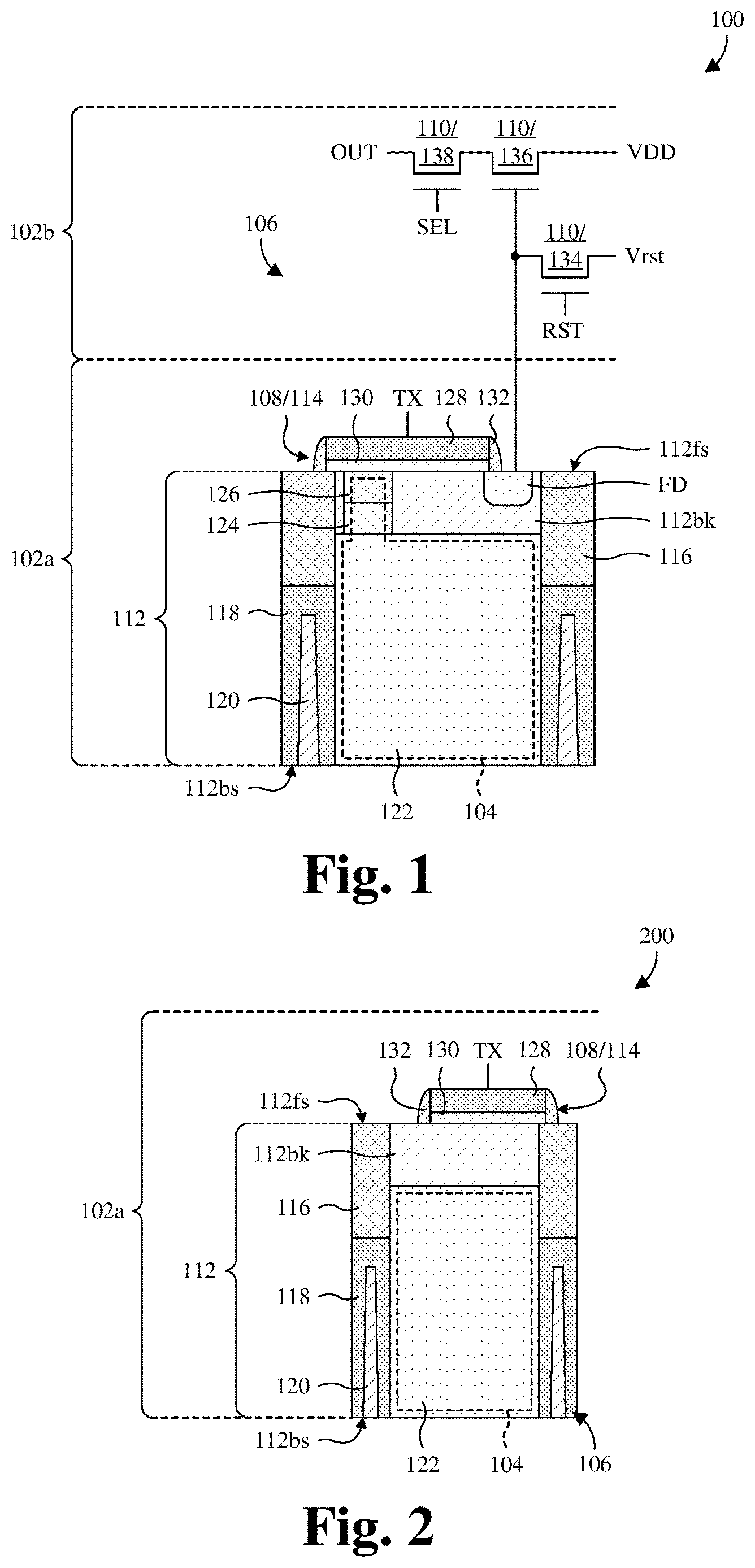 Patent US12622082 Figure 1 – Stacked CMOS image sensor with STI-free photodetector isolation and method for forming the same